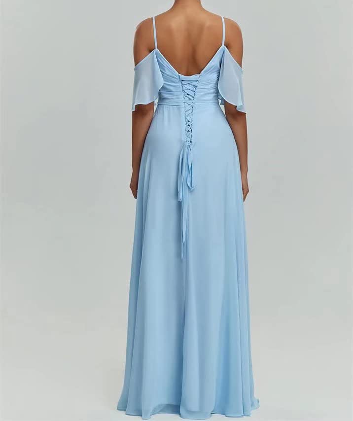Olive Green Plus Size Bridesmaid Dresses for Women - Long Chiffon A-Line Prom Gown with Pockets (Size 16-18W) | Formal Evening Party, Wedding Guest & Special Occasion Dress