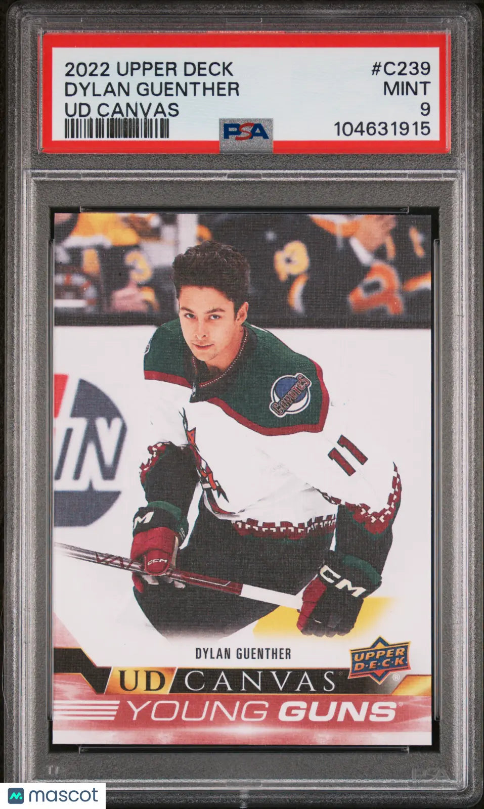 2022-23 Upper Deck Series 2 Hockey Dylan Guenther UD Canvas Young Guns Rookie Card PSA 9 Mint - Perfect for Collectors, Investors & Hockey Fans