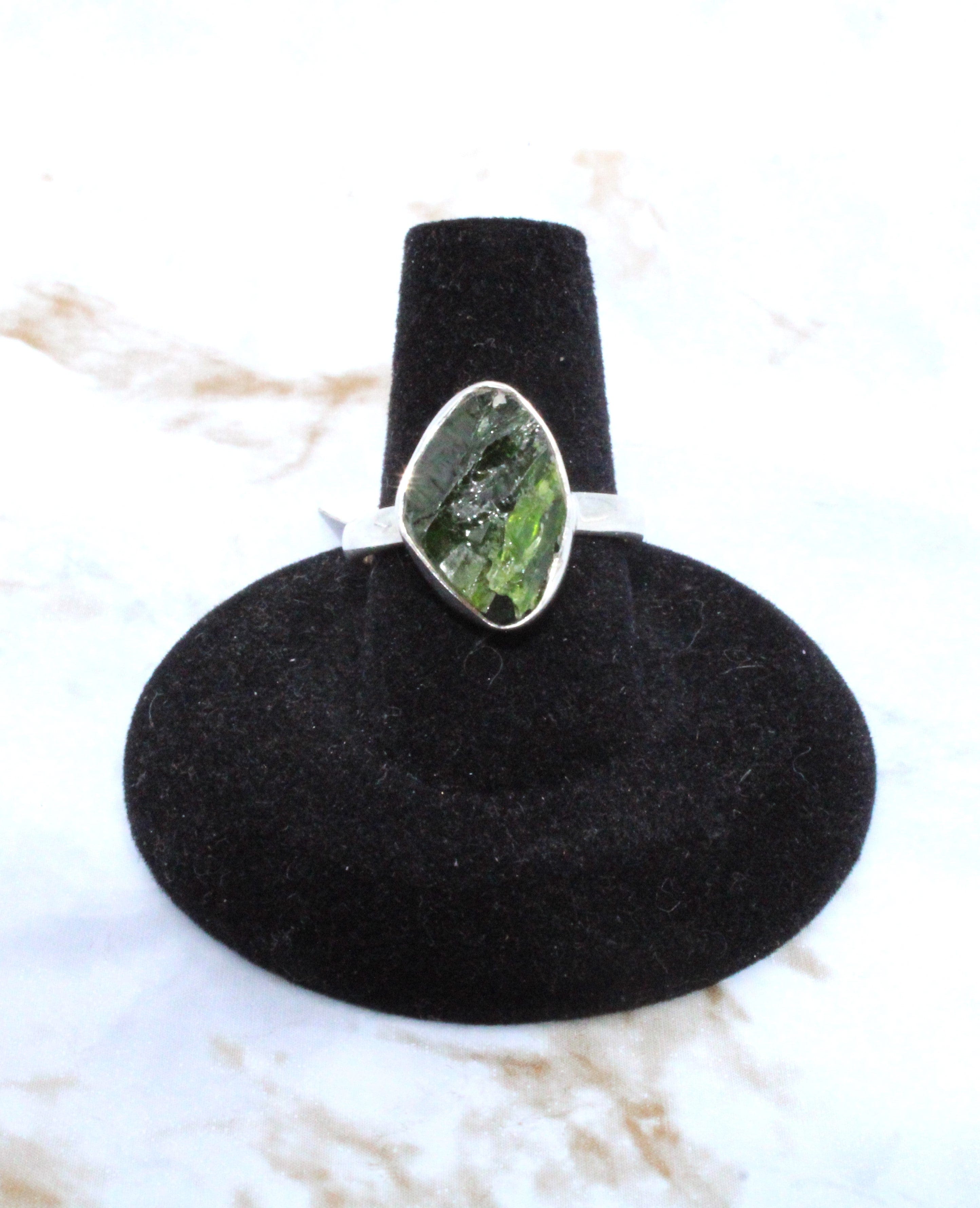 Diopside Sterling Silver Ring Size 8 - Elegant Green Gemstone Jewelry for Women - Perfect for Weddings, Anniversaries & Special Occasions