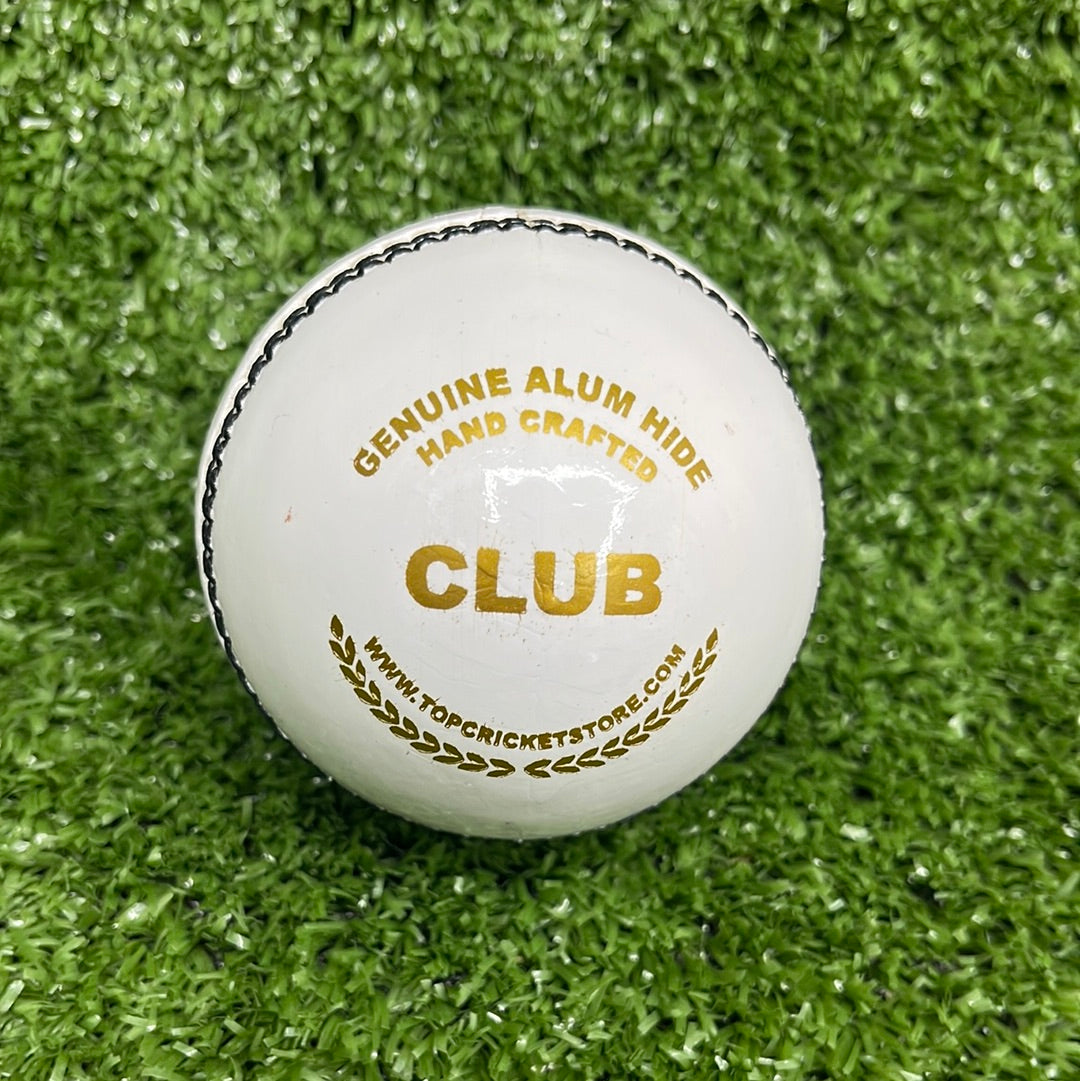 Premium White Cricket Leather Ball - High-Quality Match & Practice Cricket Ball for Professional & Casual Play - Perfect for Cricket Matches, Training & Backyard Games