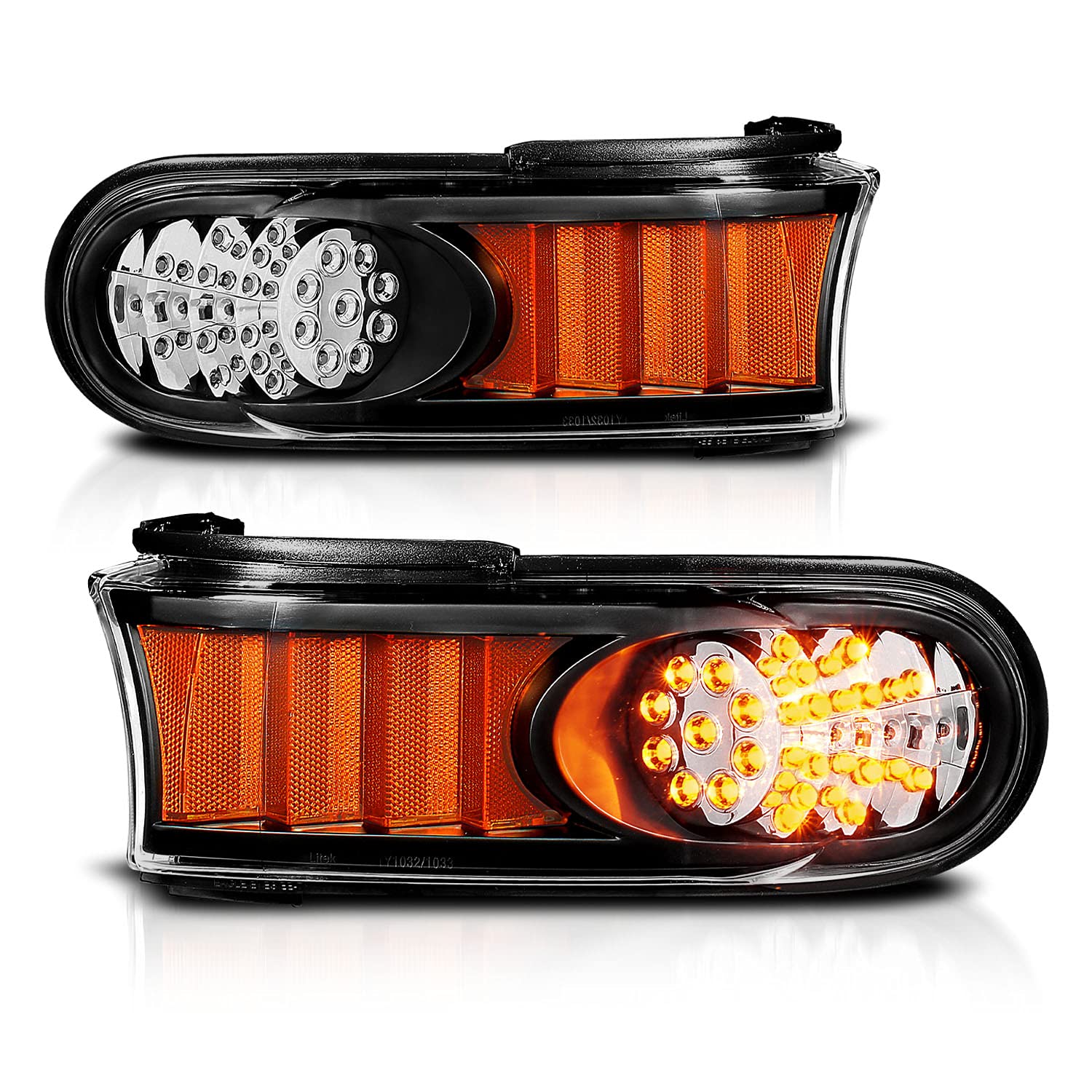 AmeriLite Black Parking Lights for Toyota FJ Cruiser - Left & Right Side Replacement - Durable & Weatherproof for Off-Road Adventures & Night Driving