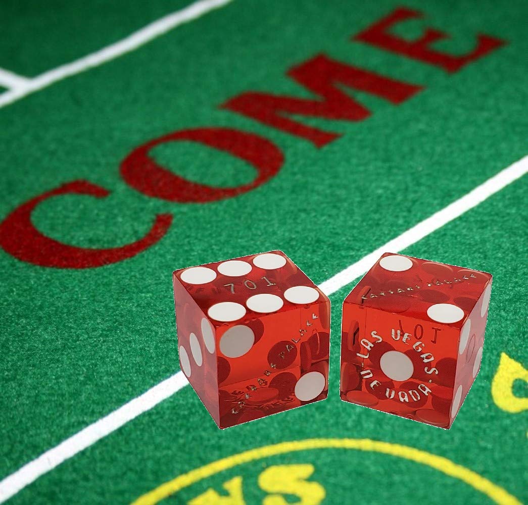 Authentic Nevada Casino Craps Dice Set of 3 - Red Polished for Gaming & Collecting