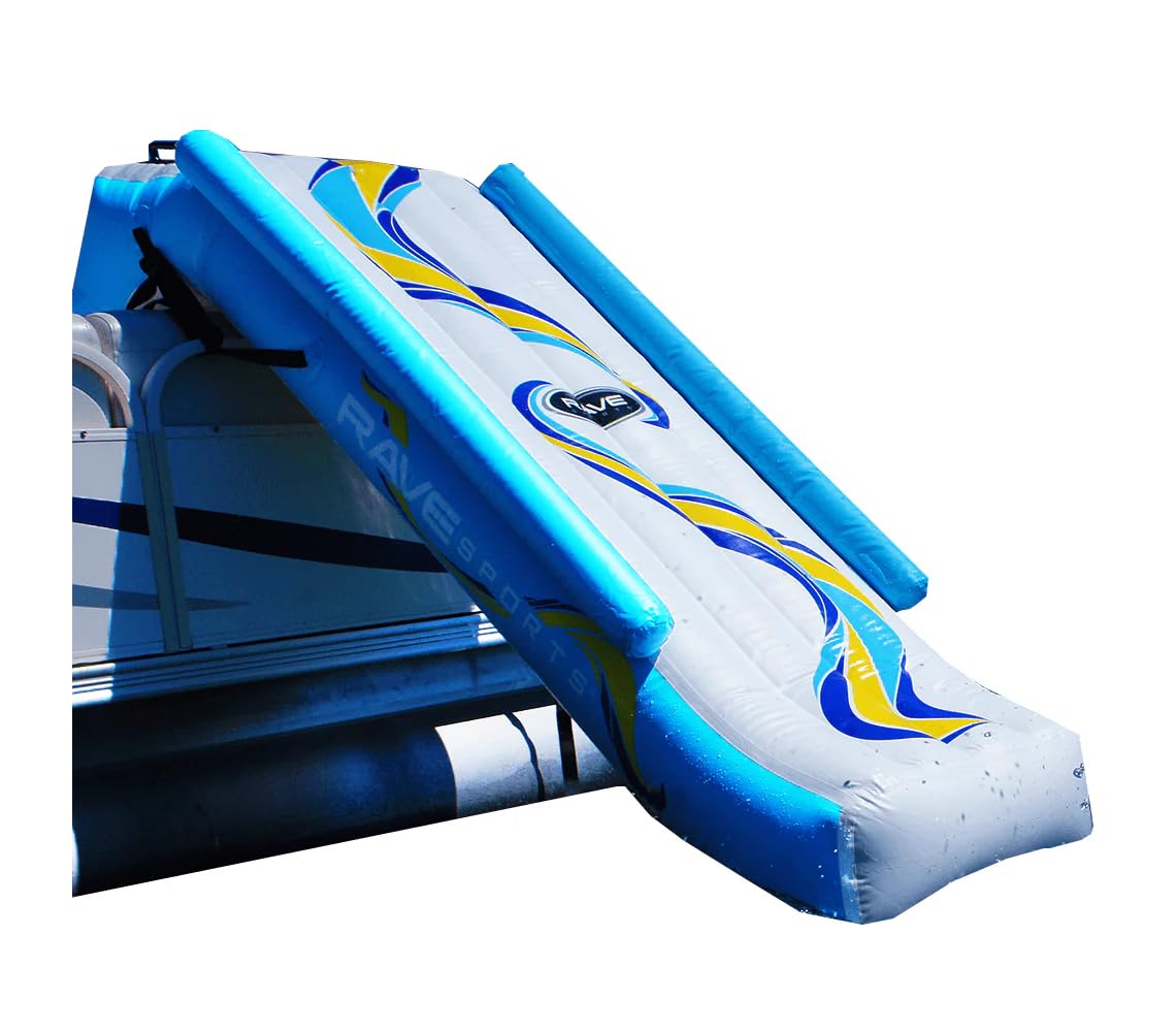 RAVE Sports 10 ft Pontoon Slide - Heavy Duty Inflatable Water Slide for Boats, Lakes & Pools - Perfect for Summer Fun, Parties & Family Gatherings