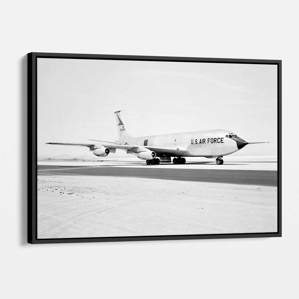 Vintage Grey Military Air Force Plane Wall Art Canvas - 1393 - Perfect for Home, Office & Man Cave Decor