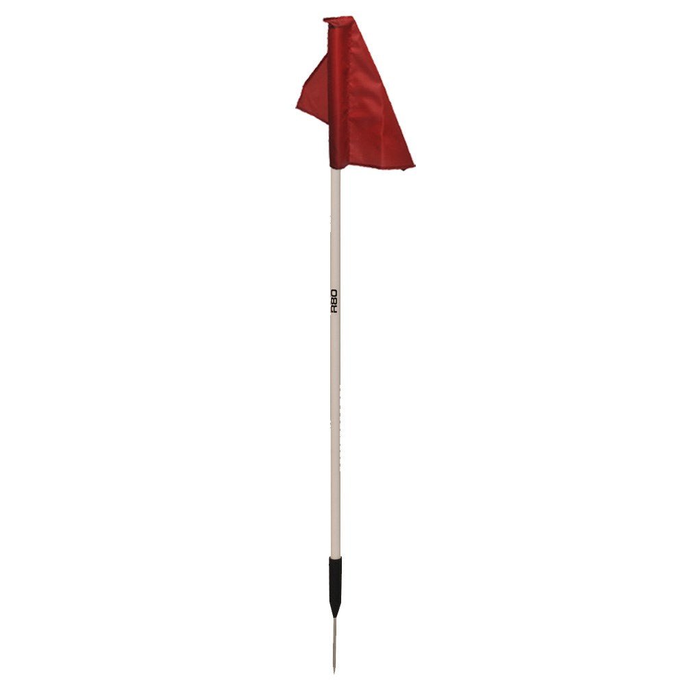 Sideline Pole with Nylon Flag - Durable Football Soccer Referee Boundary Marker for Sports Games & Practice Fields