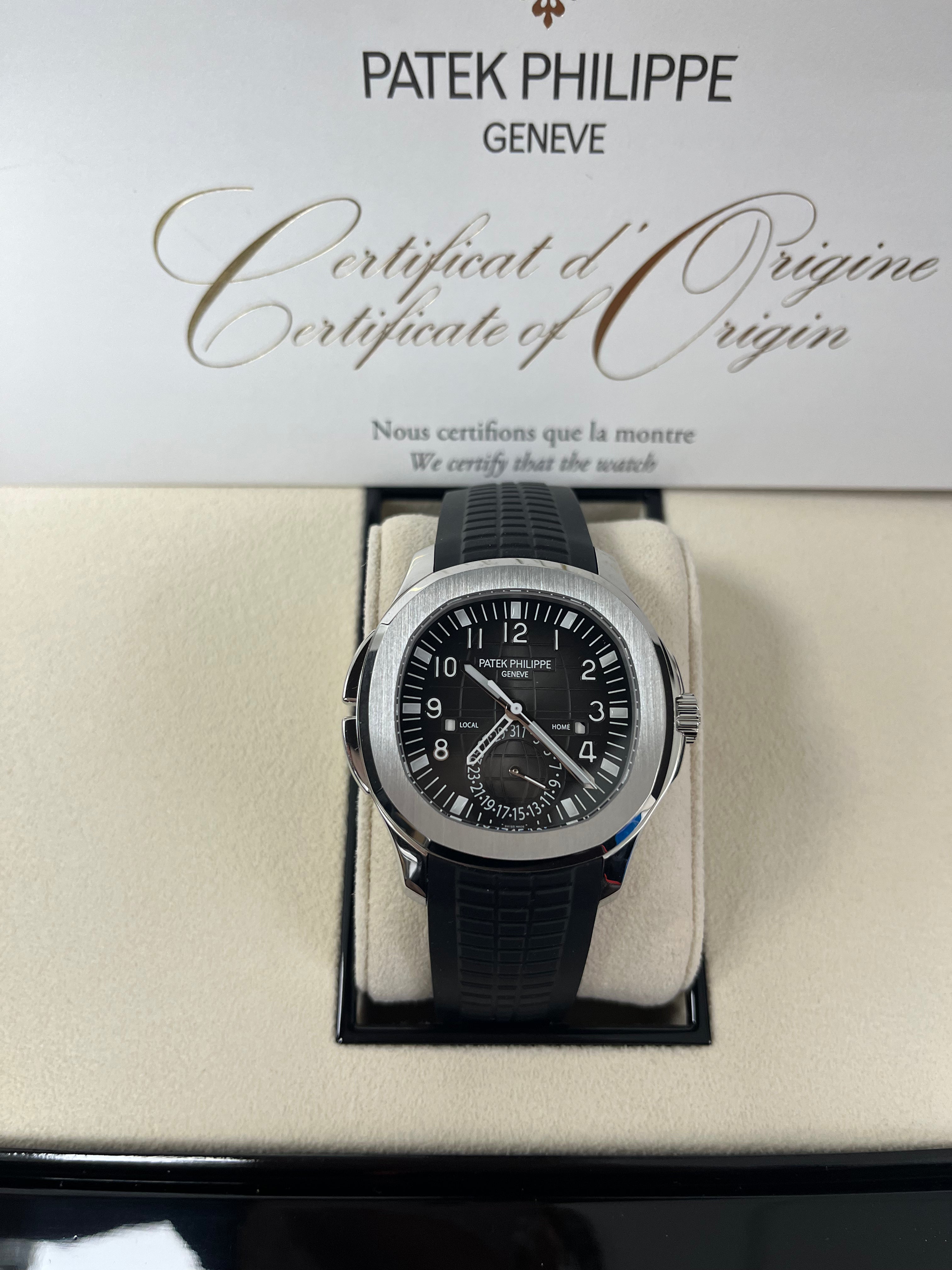 Patek Philippe Aquanaut Stainless Steel Dual Time Watch Ref#5164A-001 - Luxury Men's Sports Watch for Travel & Business Professionals