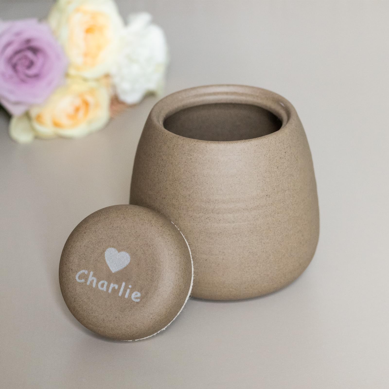 Personalized Ceramic Pet Urn for Ashes - Custom Engraved Name Memorial Keepsake - Perfect for Honoring Beloved Dogs, Cats & Pets at Home or Memorial Services