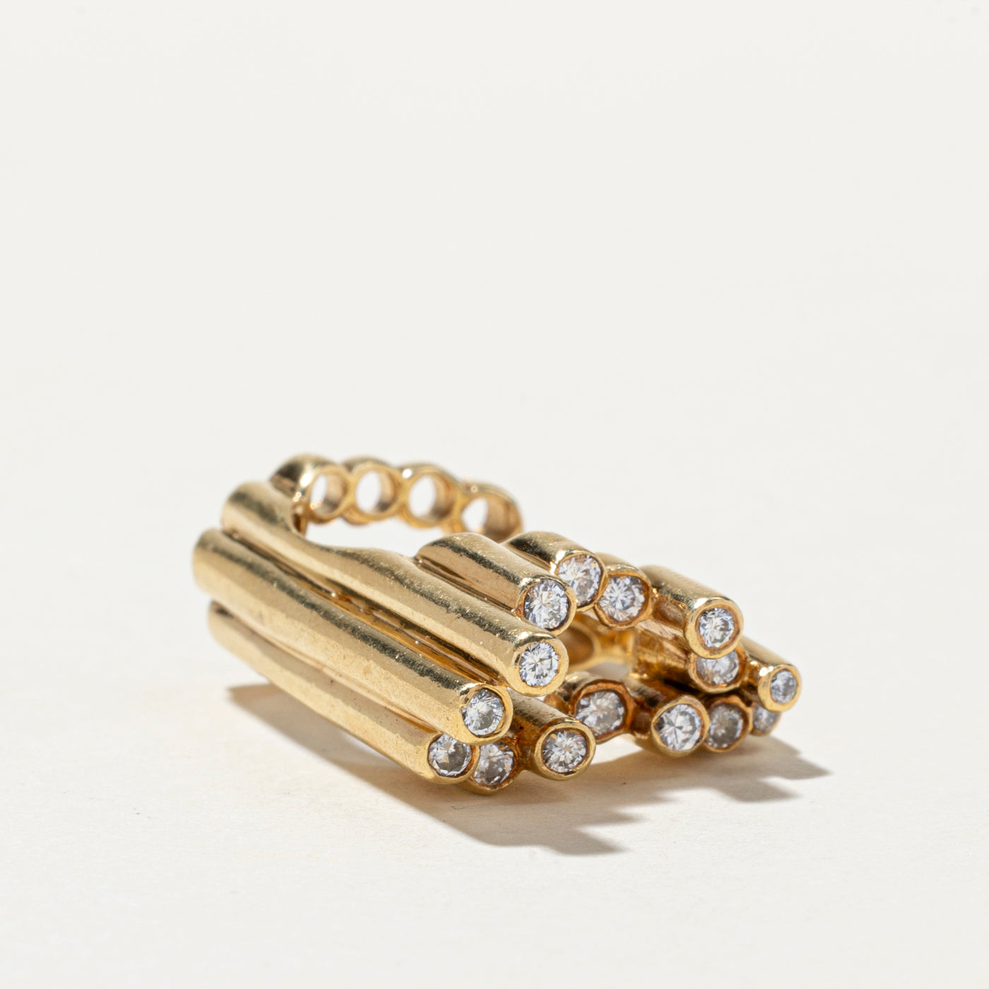 0.45ctw Bezel Set Diamond Abstract Cocktail Ring - Size 6.25 | Elegant Statement Jewelry for Parties, Weddings & Special Occasions
