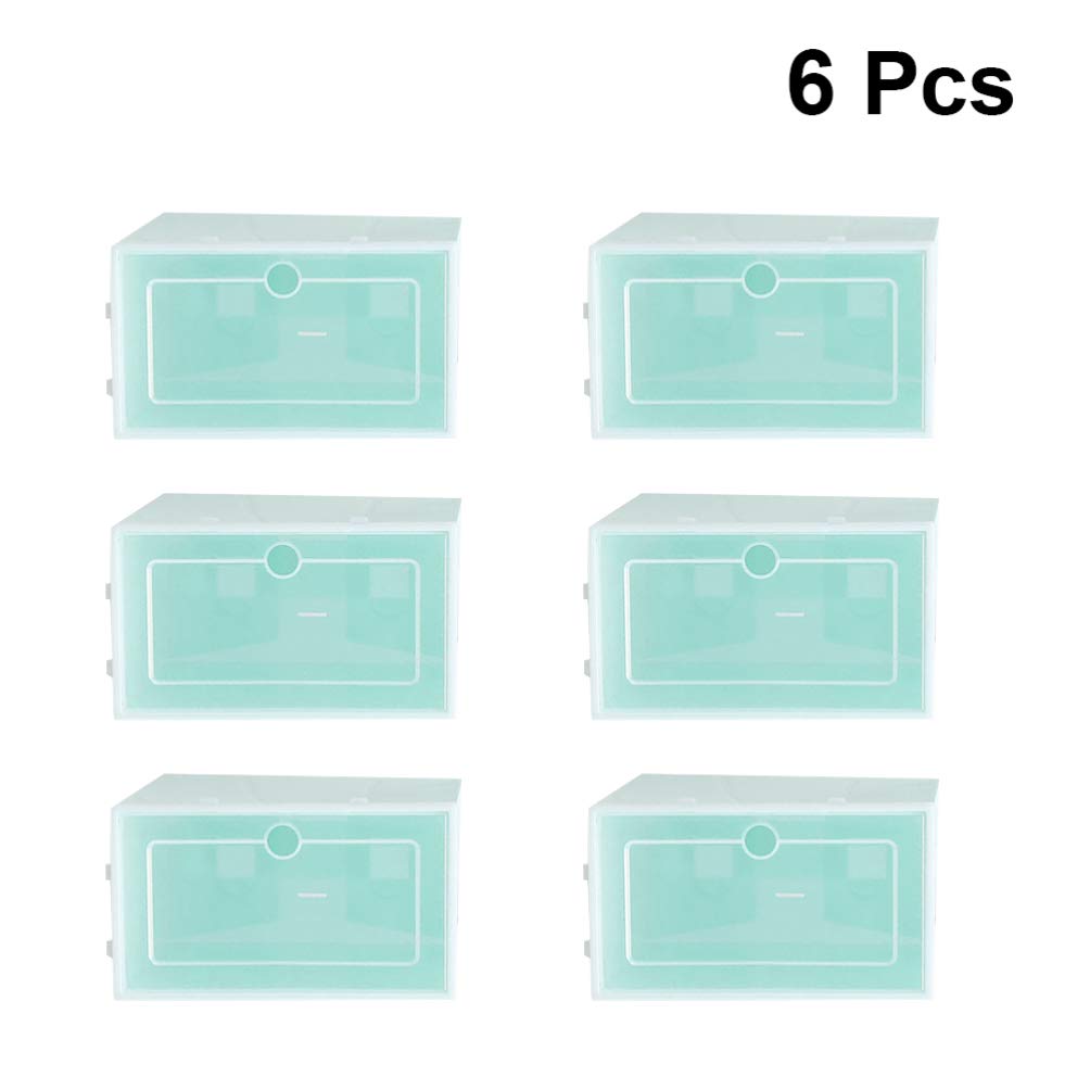 Foldable Clamshell Shoe Organizer - 6-Pack Sneaker Storage Box | Stackable Shoe Shelf for Closet, Entryway & Dorm Room | Space-Saving Shoe Container for Men & Women