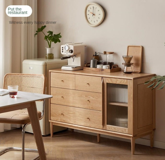 Solid Oak Wood Storage Cabinet with Doors - Organize Your Home, Office, or Closet - Perfect for Bedroom, Living Room & Entryway Storage