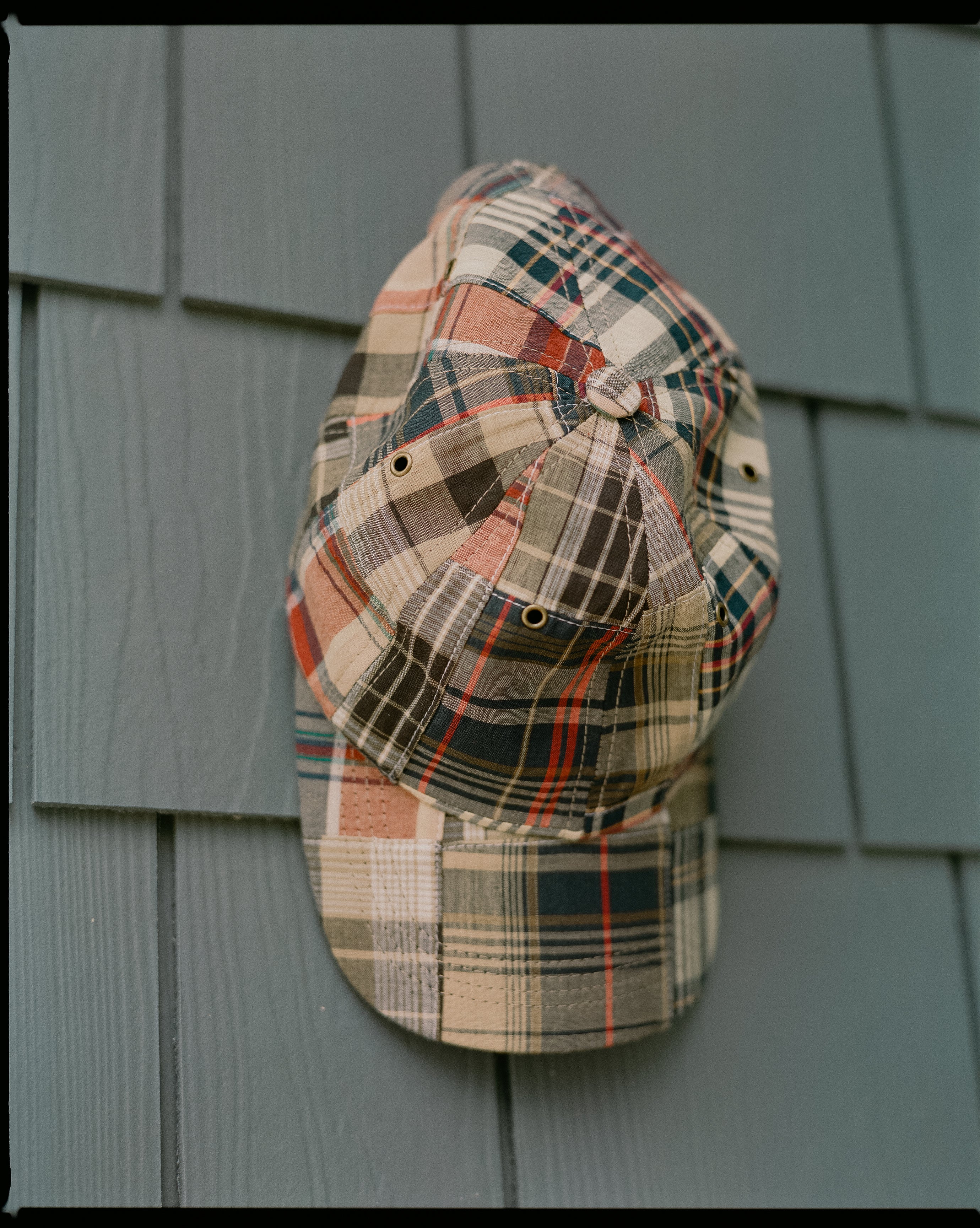 J. PRESS x AMERICAN TRENCH Patchwork Madras Baseball Cap - Stylish Cotton Hat for Men, Vintage Sporty Design, Perfect for Casual Outfits, Summer Wear, and Outdoor Activities