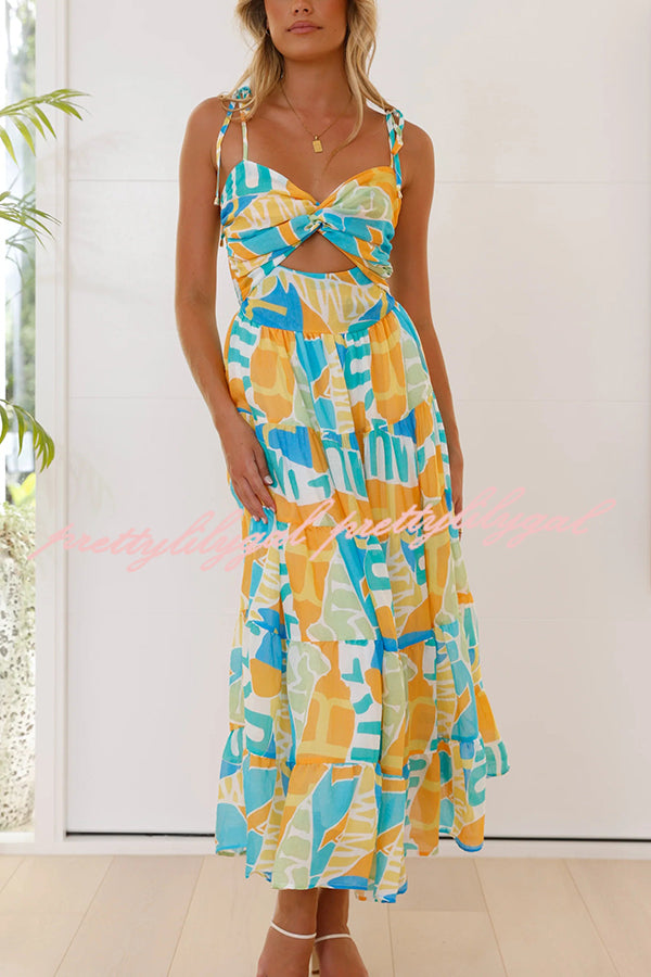 Stylish Printed Suspender Tie Back Pleated Midi Dress for Women | Flattering A-Line Summer Dress for Office, Party & Date Night
