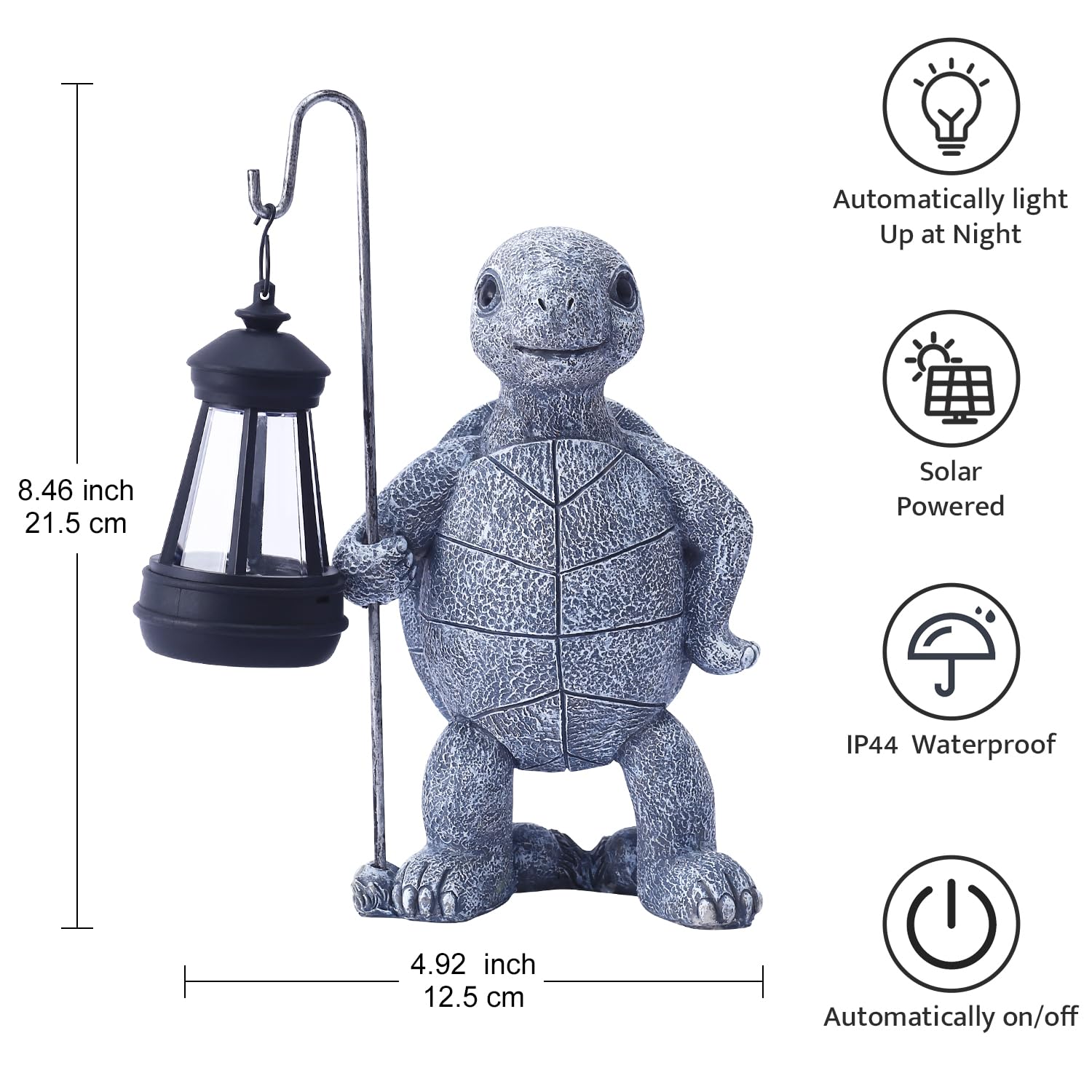 Solar-Powered Turtle Garden Statue with LED Lantern - Outdoor Decor for Yard, Patio, Balcony & Lawn - Unique Gardening Gift for Mom & Grandma - Perfect for Nighttime Ambience & Landscape Accents