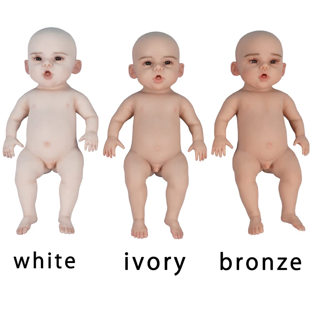 SUAISKR 18 Inch Realistic Reborn Baby Doll - Handmade Lifelike Silicone Toddler Boy with Full Body Silicone (Bronze Skin Tone) | Perfect for Collectors, Photography Props, Therapy, and Gift Giving