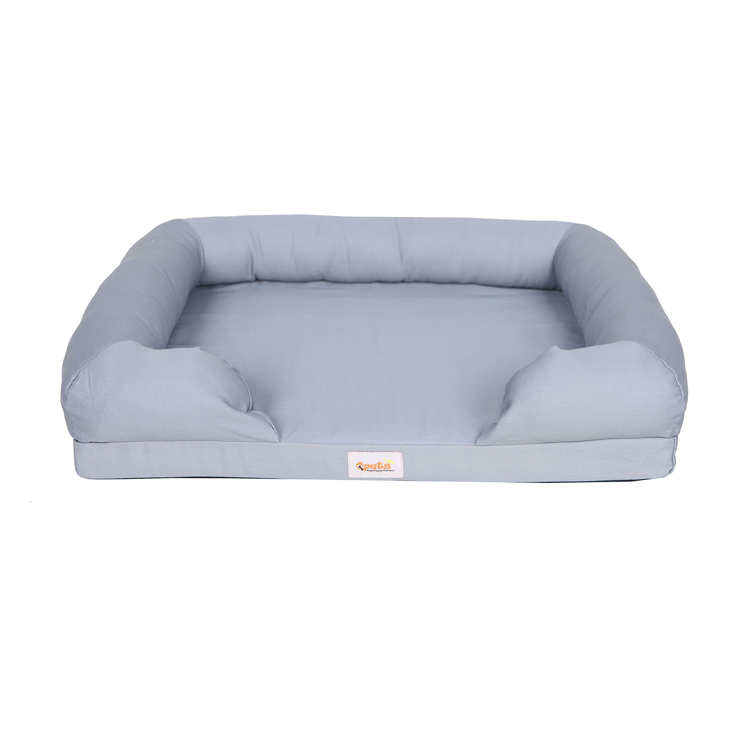 Qpets Memory Foam Dog Bed - Orthopedic Pet Bed with Waterproof & Washable Cover - Skin-Safe Small Dog Bed for Puppies & Small Breeds - Perfect for Crates, Living Rooms & Bedrooms