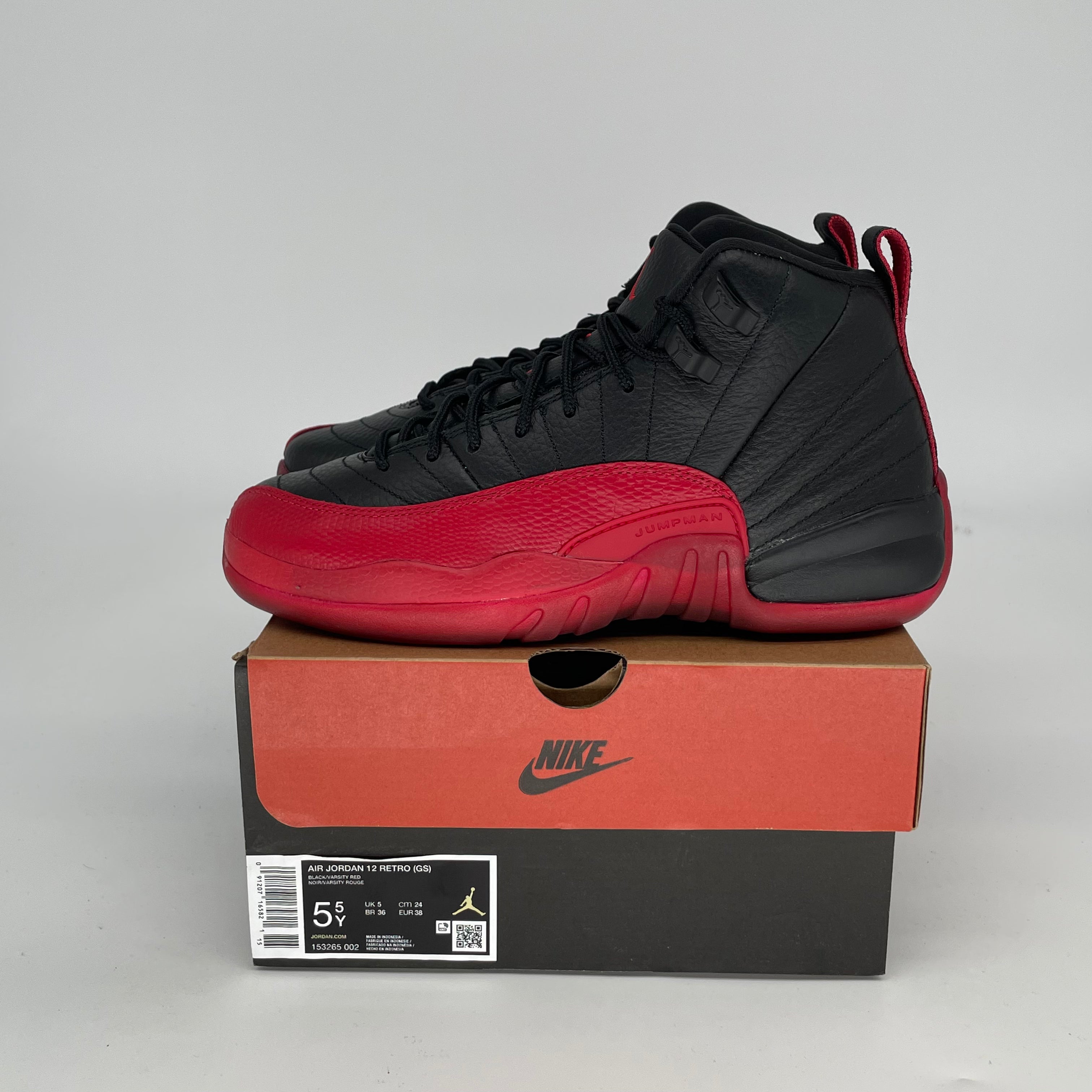 Original Air Jordan 12 Retro 'Flu Game' Basketball Shoes - Men's Size 5.5/Women's 7 (Style Code 153265-002) - Perfect for NBA Games, Streetwear & Sneaker Collectors