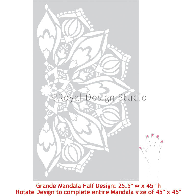 Bhakti Mandala Stencil - Premium Reusable Wall Art Stencil for DIY Home Decor, Yoga Studios & Meditation Spaces