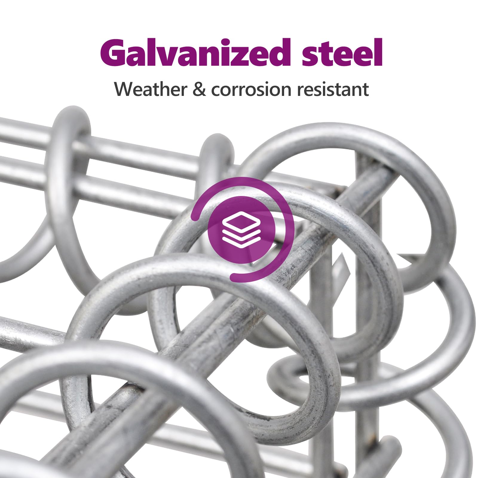 Heavy Duty Galvanized Steel Gabion Basket 150x50x100cm - Stone Filled Wire Mesh for Retaining Walls, Landscaping & Erosion Control