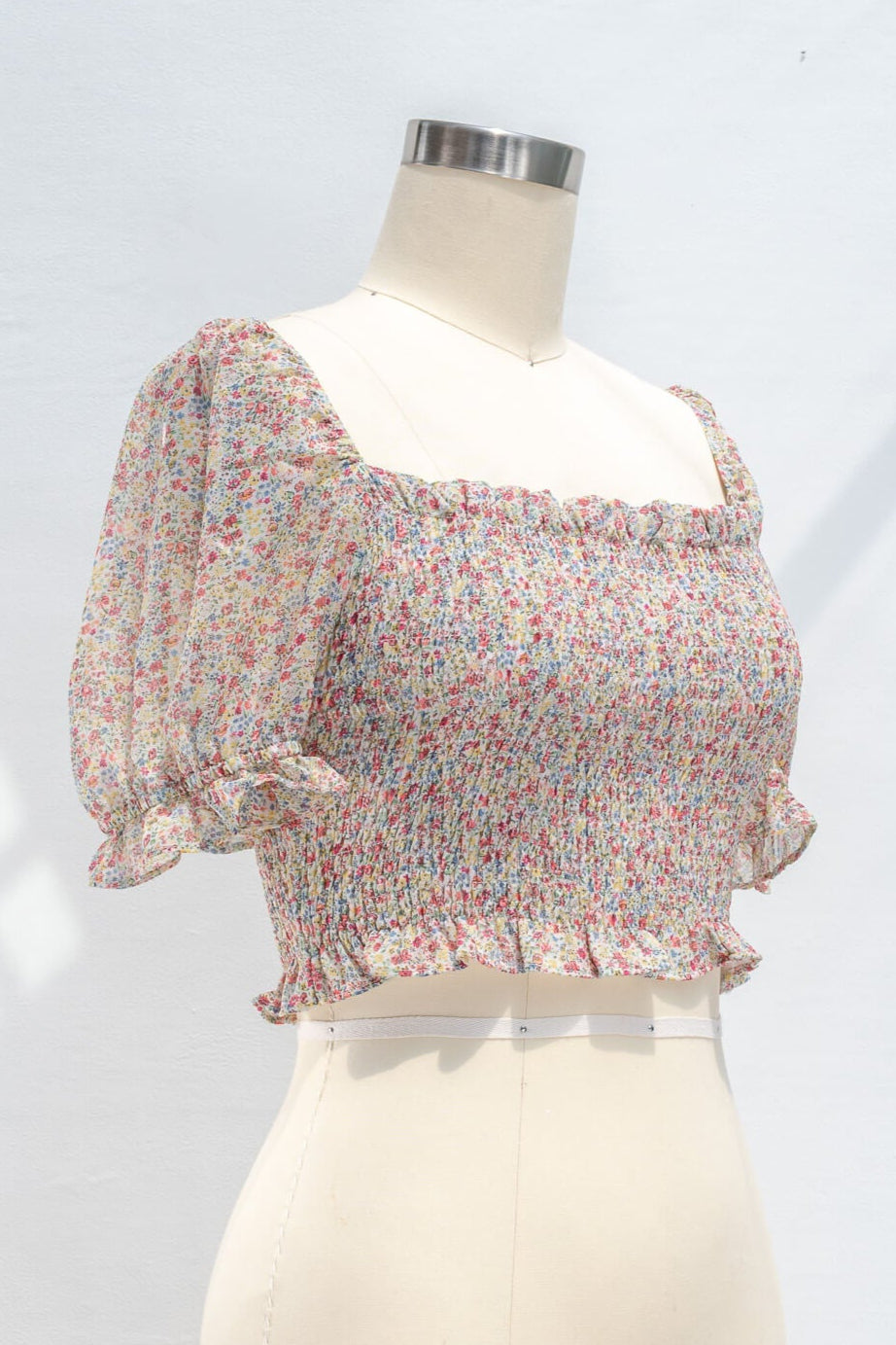 Emily Floral Smocked Top Women's Summer Blouse - Perfect for Beach Vacations, Date Nights & Boho Outfits