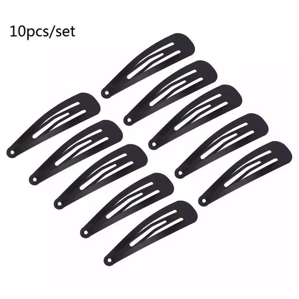 10 Pcs Black Hair Clips for Girls - Non-Slip Hairpins, Headbands & Hairgrips Set - Perfect for School, Parties & Daily Styling