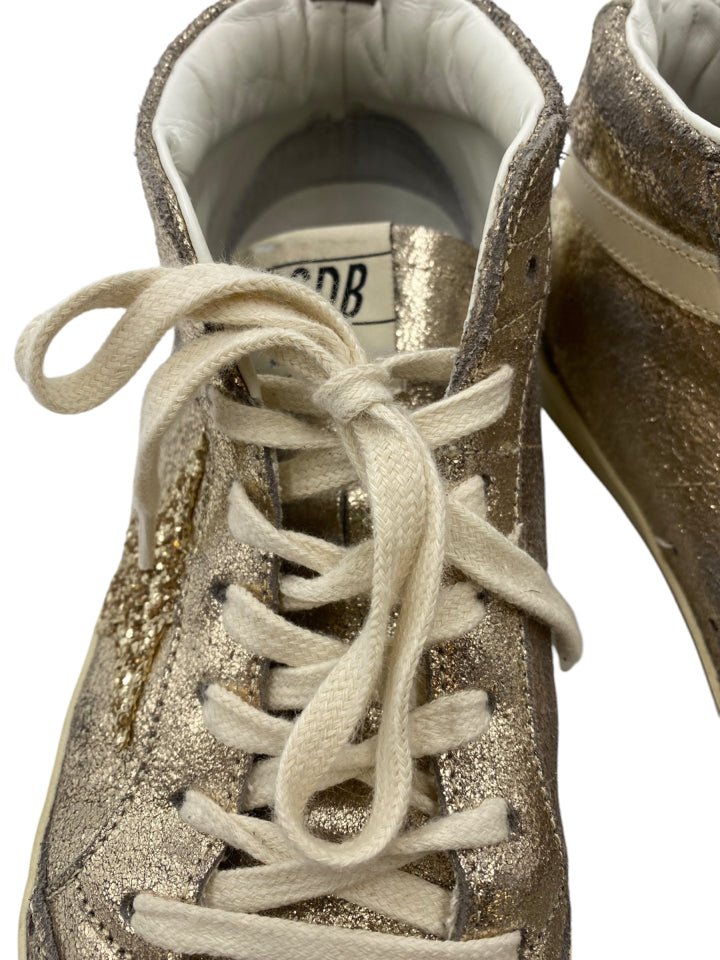 Golden Goose Midstar Metallic Wing Tip Sneakers for Women | Size 39 (US 9) | Fashionable Comfort for Casual Outings & Street Style
