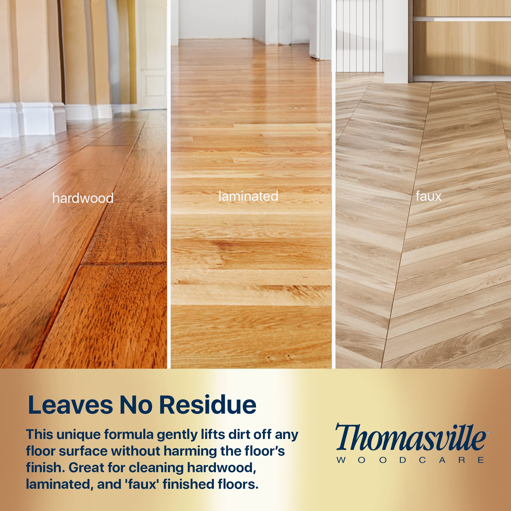 THOMASVILLE Wood Floor Cleaner Refill - Multi-Surface Wood Cleaner & Polish for Furniture, Kitchen Cabinets & Home Surfaces | Quick Shine Restorer & Protector | Ideal for House Cleaning & Home Improvement | Perfect for Daily Maintenance & Deep Cleaning of Wood Floors