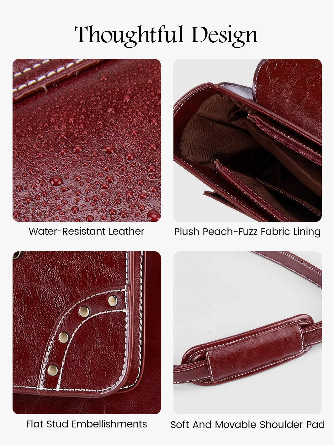 Vintage Style 15.6 Inch Leather Briefcase for Men - Classic Business Laptop Bag with Rivet Details - Perfect for Office, Travel & Daily Commute
