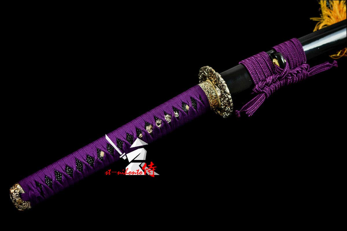 Authentic Japanese KO-Katana Sword - Handcrafted 9260 Silicon Alloy Folded Spring Steel Blade - Perfect for Martial Arts Training, Cosplay & Collectors