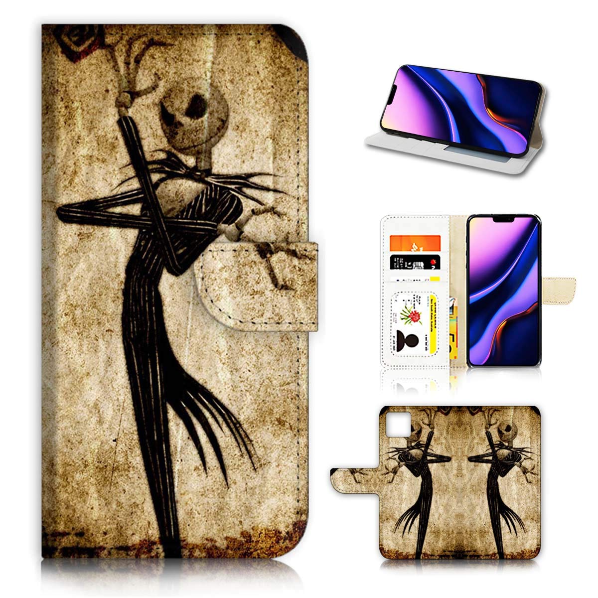 Premium Flip Wallet Phone Case for iPhone 11 Pro Max (A1369) - Nightmare Before Christmas Design | Slim Protective Cover with Card Slots | Perfect for Daily Use, Travel & Gift Giving