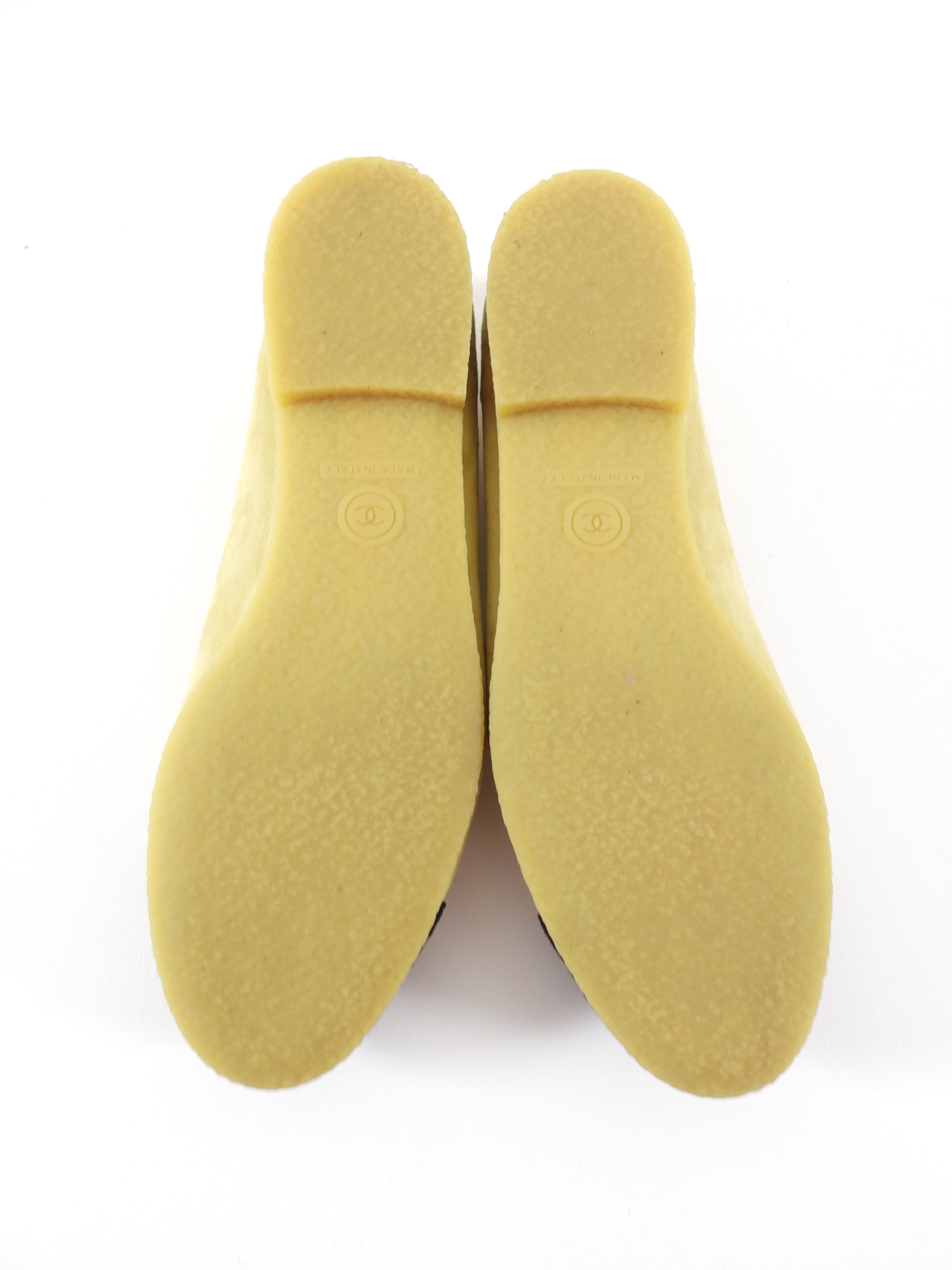 Chanel Beige and Black CC Cap Toe Suede Ballet Flats - Women's Size 35C | Luxury Designer Shoes for Women | Perfect for Office, Party & Special Occasions