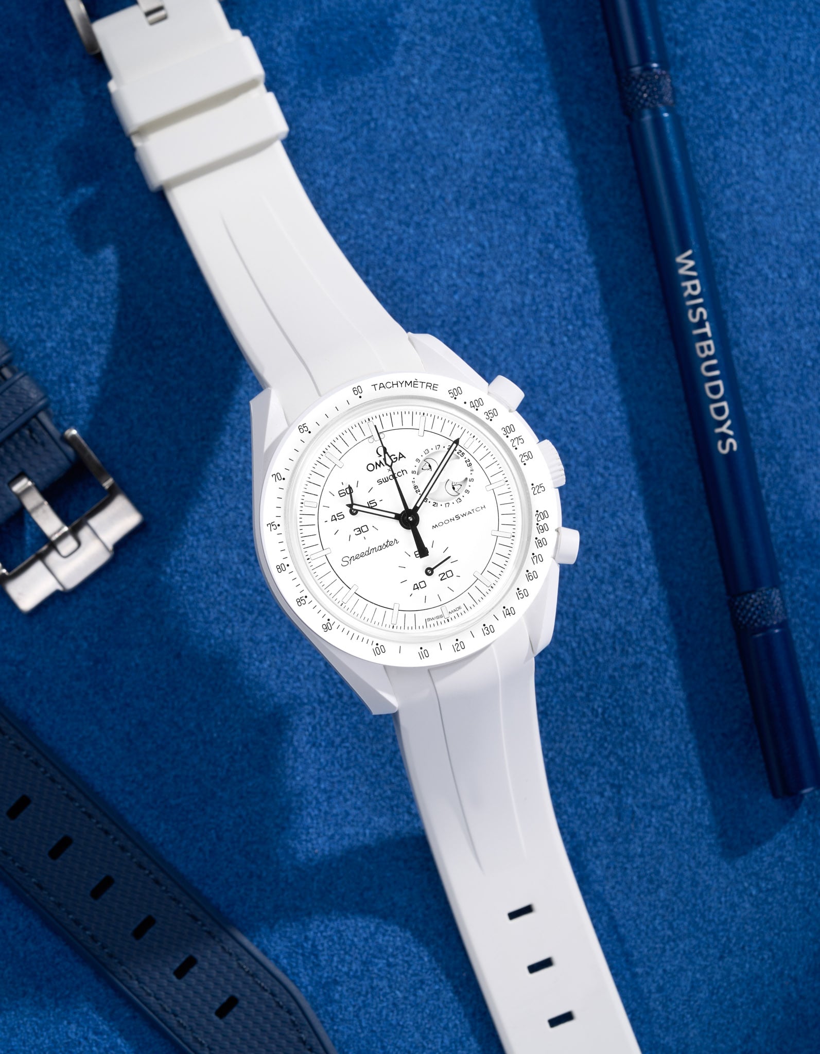 Original Omega X Swatch MoonSwatch Mission to Moonphase Rubber Watch Strap - Durable & Comfortable Replacement Band for Everyday Wear & Sports Activities