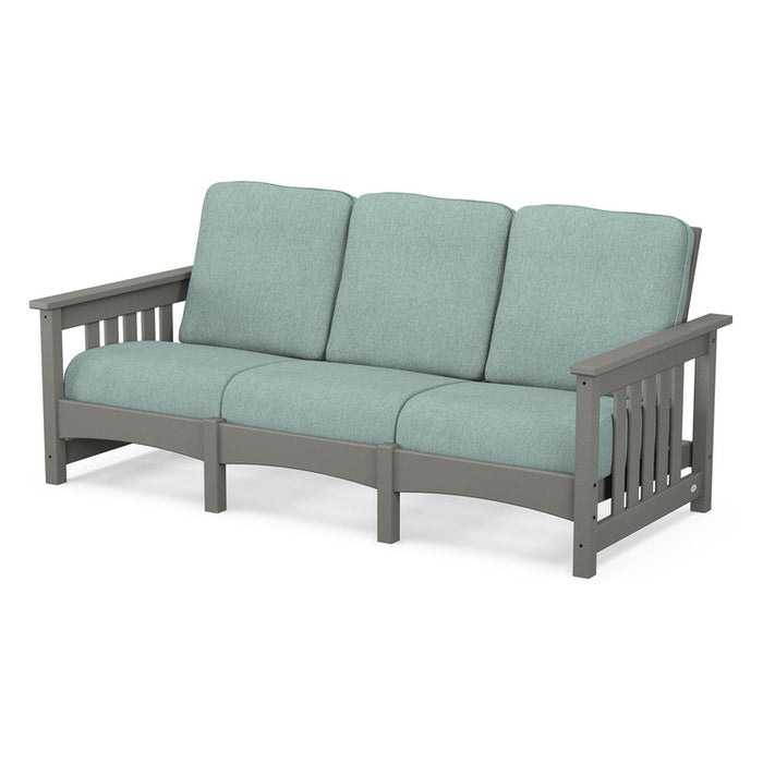 POLYWOOD Mission Sofa - Durable Outdoor Furniture Set for Patio, Garden & Poolside - Weather-Resistant Recycled Plastic Loveseat with Cushions - Perfect for Backyard, Deck & Porch Relaxation
