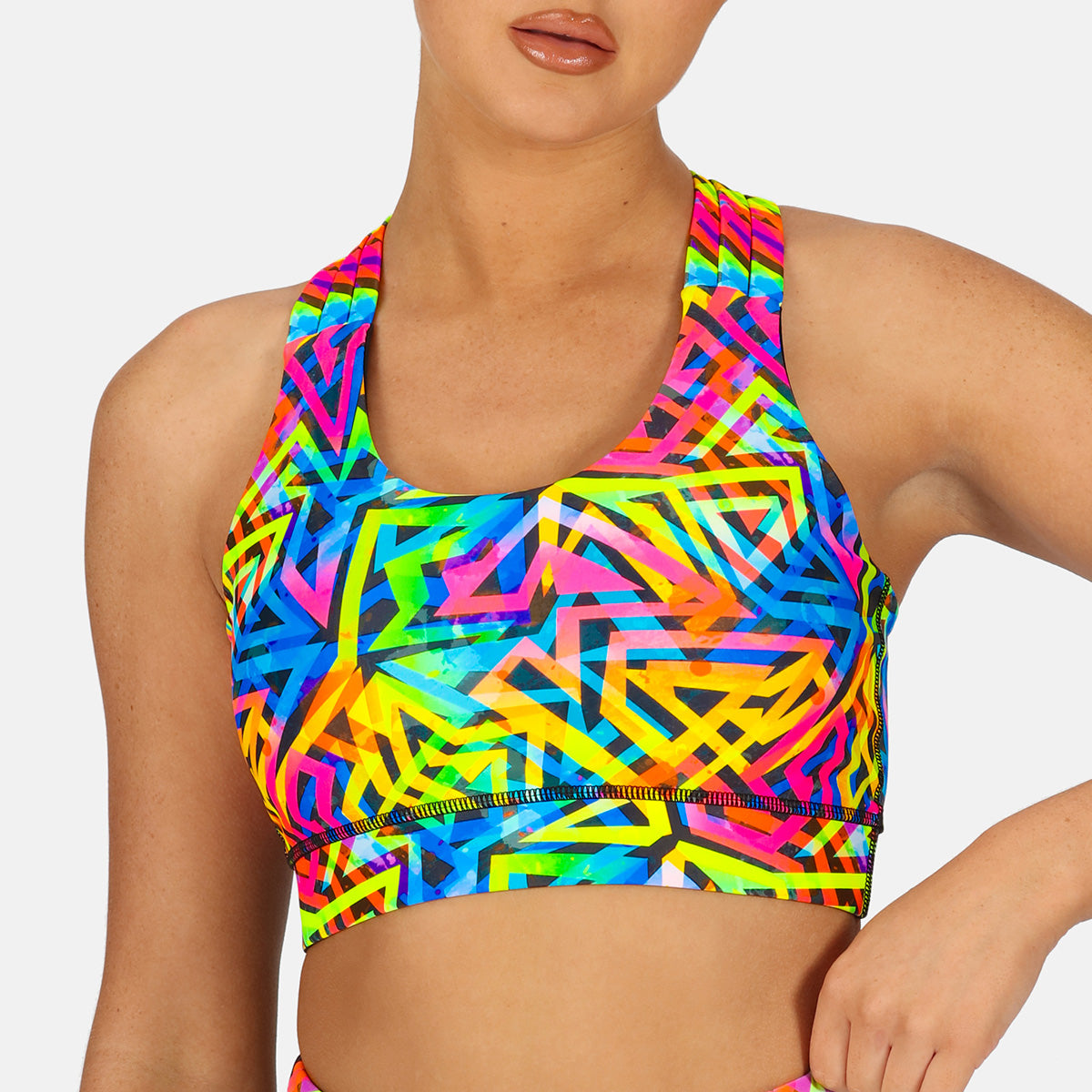 Prism Cross Back Bra - Women's Supportive Sports Bra for Yoga, Running & Workouts - Comfortable & Breathable Activewear for Fitness & Gym