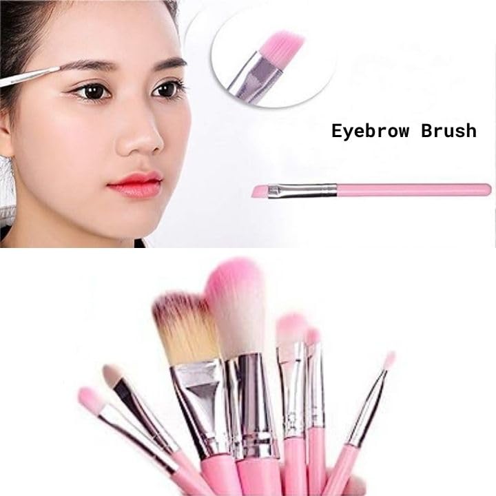 PAARTHO Mini Pink Eye & Lip Makeup Brush Set - 6 Piece Professional Cosmetic Brush Kit for Eyeshadow, Eyeliner & Lipstick Application | Perfect for Travel, Makeup Beginners & Daily Beauty Routine