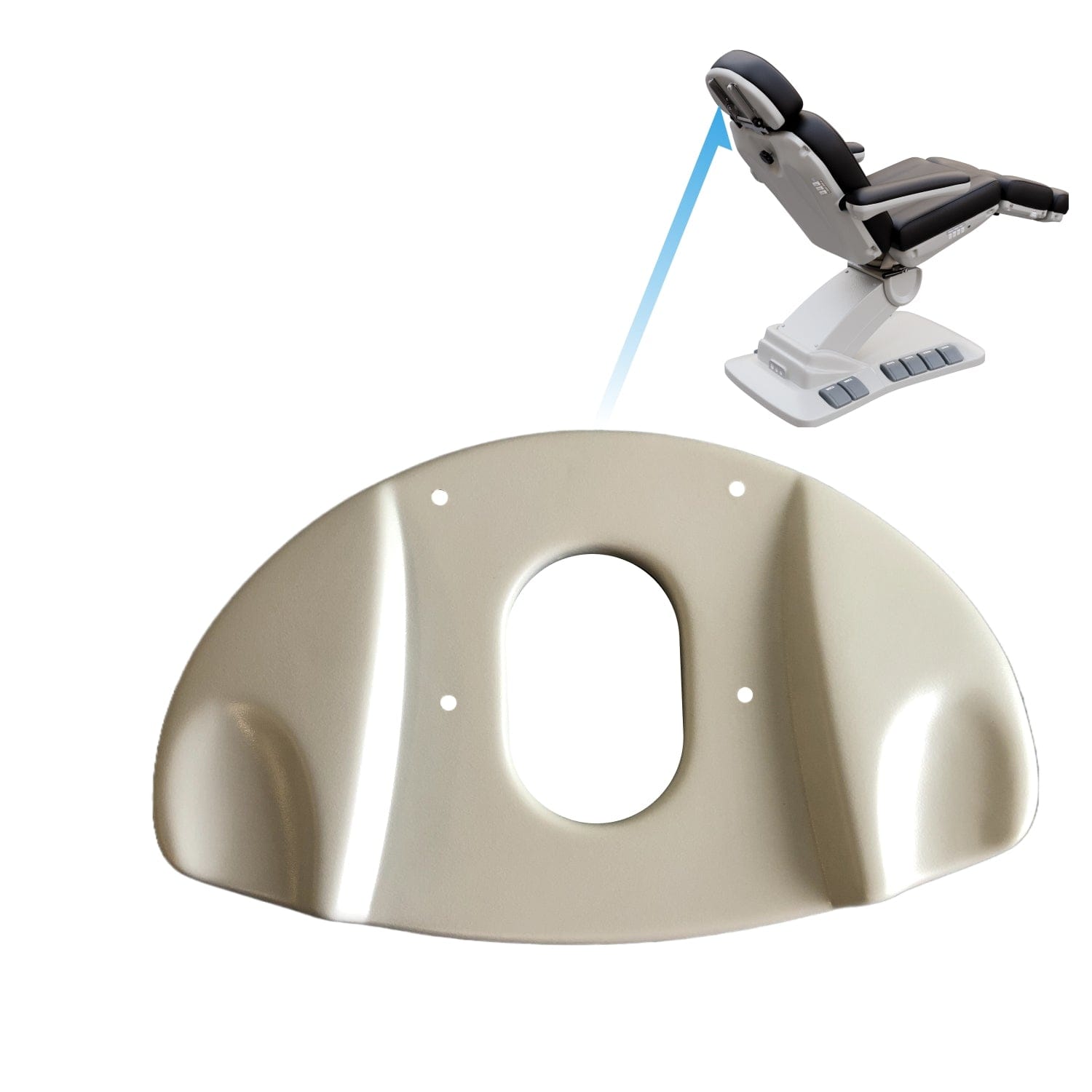 2246EB Treatment Chair Headrest - Durable Plastic Replacement for Medical & Spa Use - Perfect for Chiropractic, Massage & Therapy Sessions