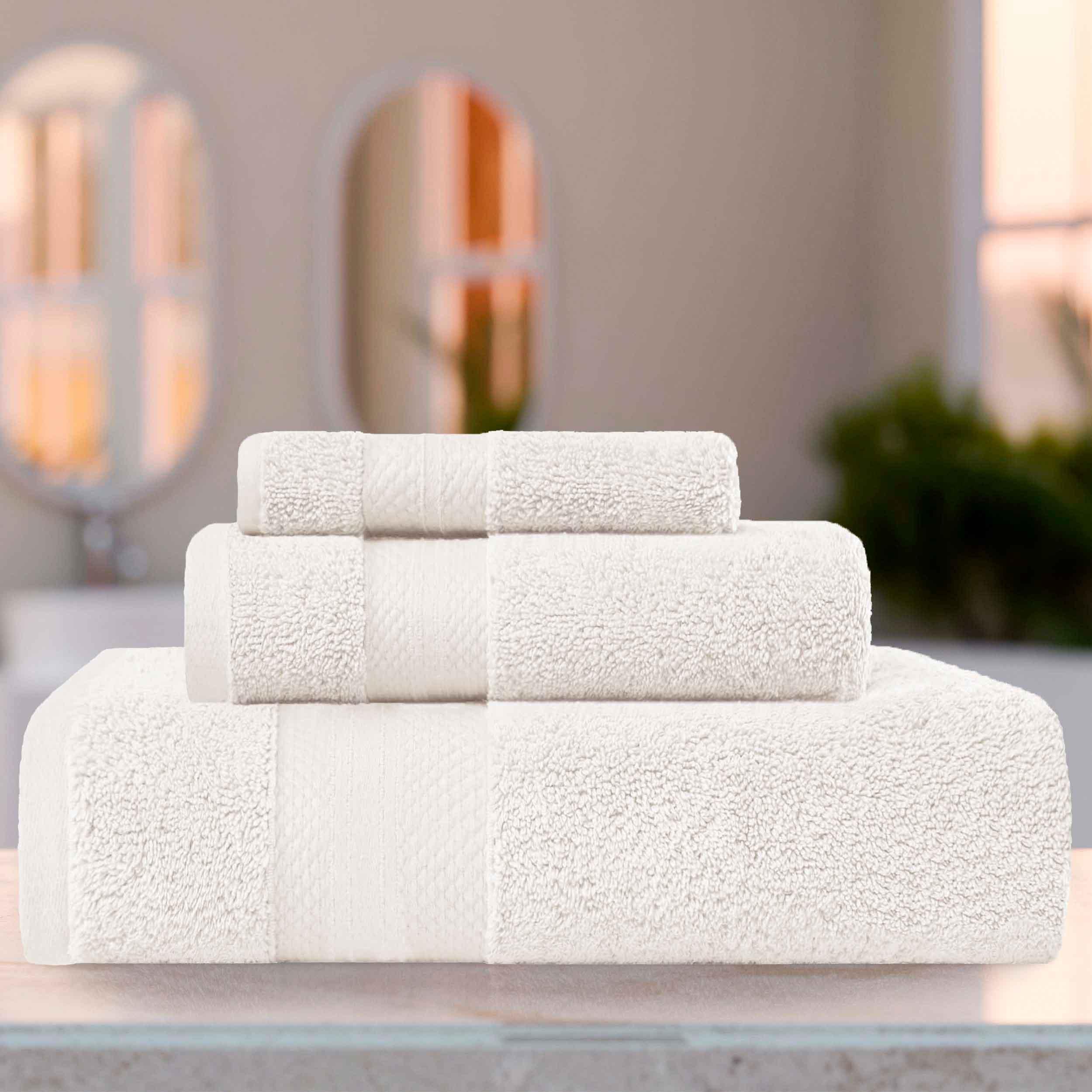 Premium Turkish Cotton 3-Piece Ultra Plush Bath Towel Set - Highly Absorbent, Soft & Luxurious for Spa, Bathroom, and Beach Use
