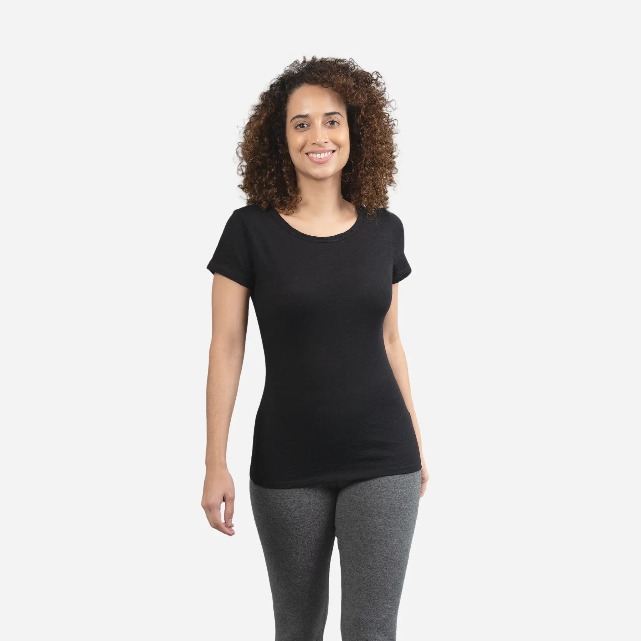 Ultralight Women's Alpaca Wool T-Shirt - 160 GSM Soft Crew Neck Tee for Travel, Hiking & Everyday Comfort