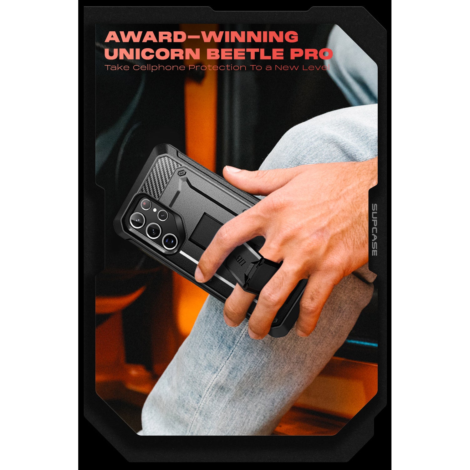 Samsung Galaxy S22 Ultra Unicorn Beetle PRO Rugged Case - Heavy Duty Protection, Shockproof & Anti-Scratch Cover for Outdoor, Work & Extreme Sports (Black)