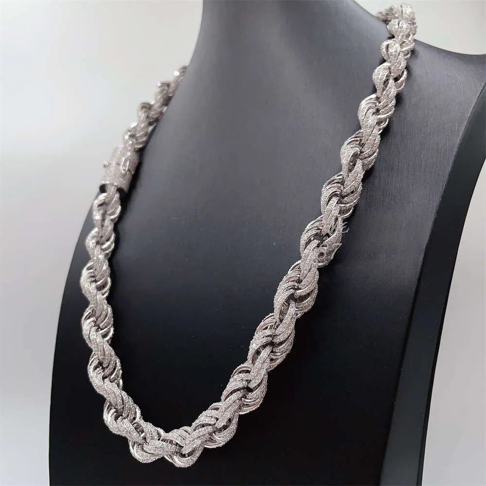 24K Gold Plated Moissanite Cuban Link Chain for Men - Iced Out Tennis Necklace - Perfect for Hip Hop Jewelry, Gifts & Special Occasions