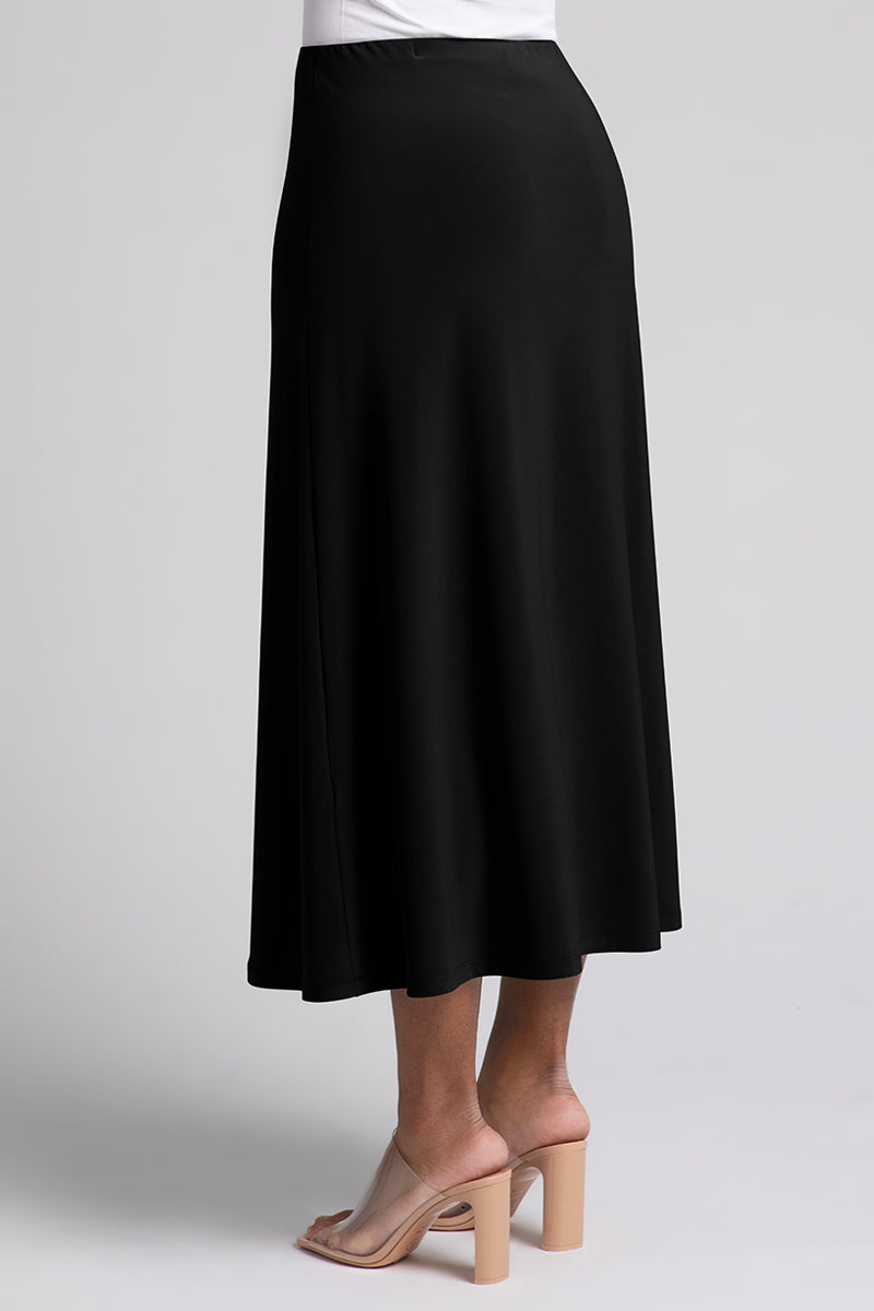 Essential A-Line Skirt for Women - Classic Black Midi Skirt | Perfect for Office, Casual Wear & Date Nights