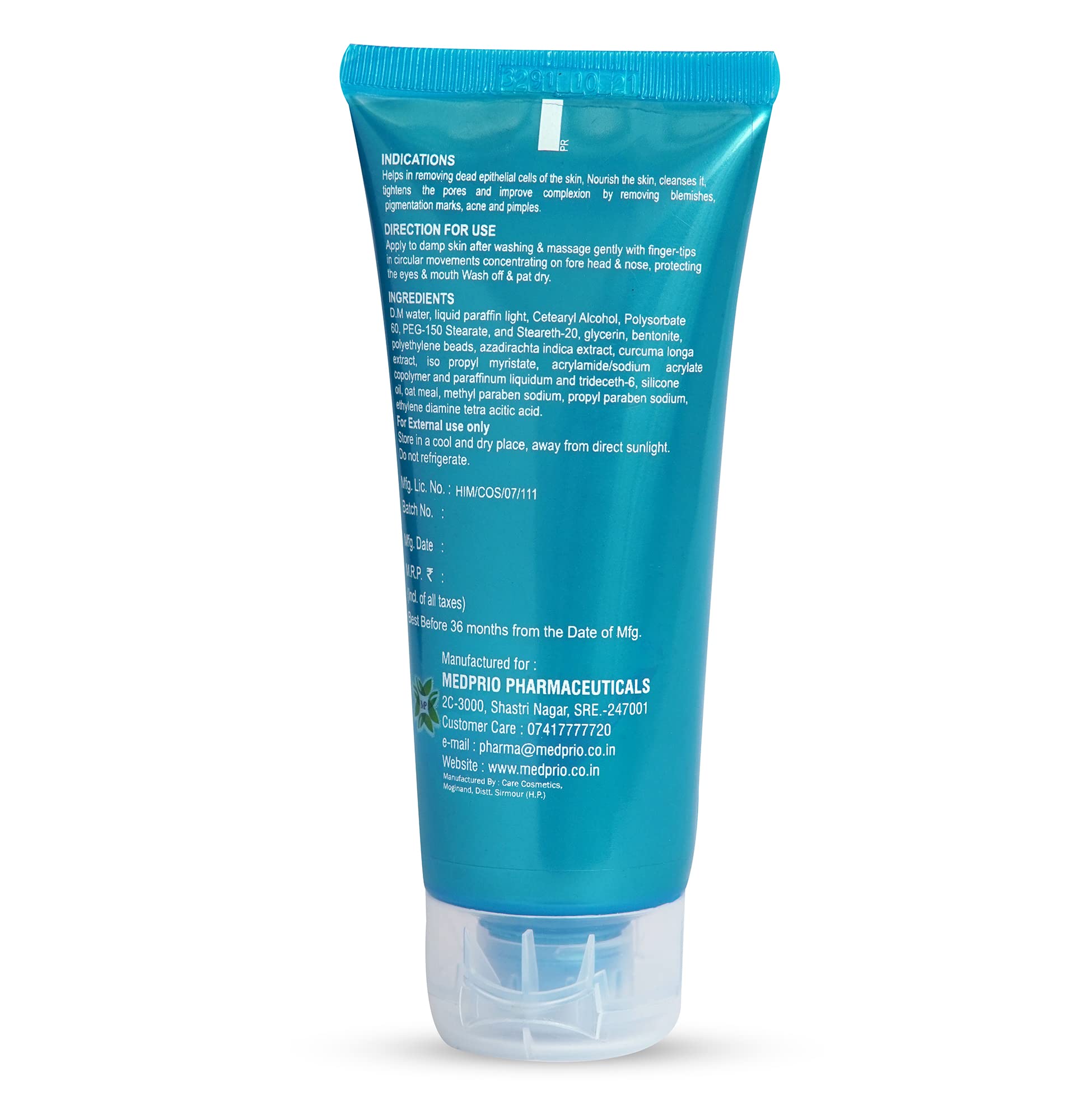 Alive Health & Beauty Neem & Turmeric Oil Face Scrub - 100g Natural Exfoliator for Cell Renewal & Glowing Skin | Perfect for Daily Skincare Routine & Acne Treatment
