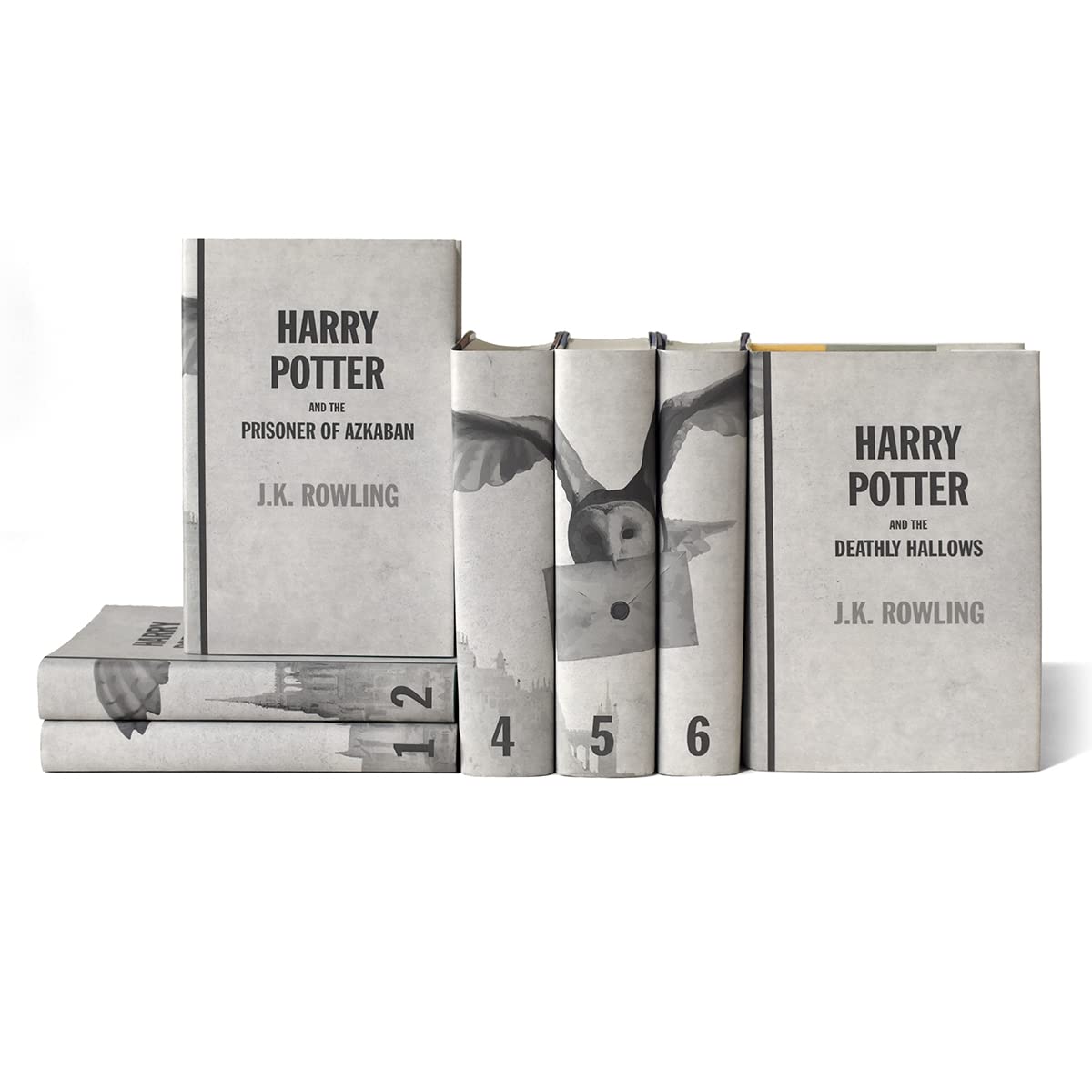 Juniper Books - Harry Potter Series Hardcover Book Covers with Castle & Owl Design - Premium Dust Jackets for HP Book Collection (Books Not Included) - Perfect for Potterhead Collectors & Home Library Decor