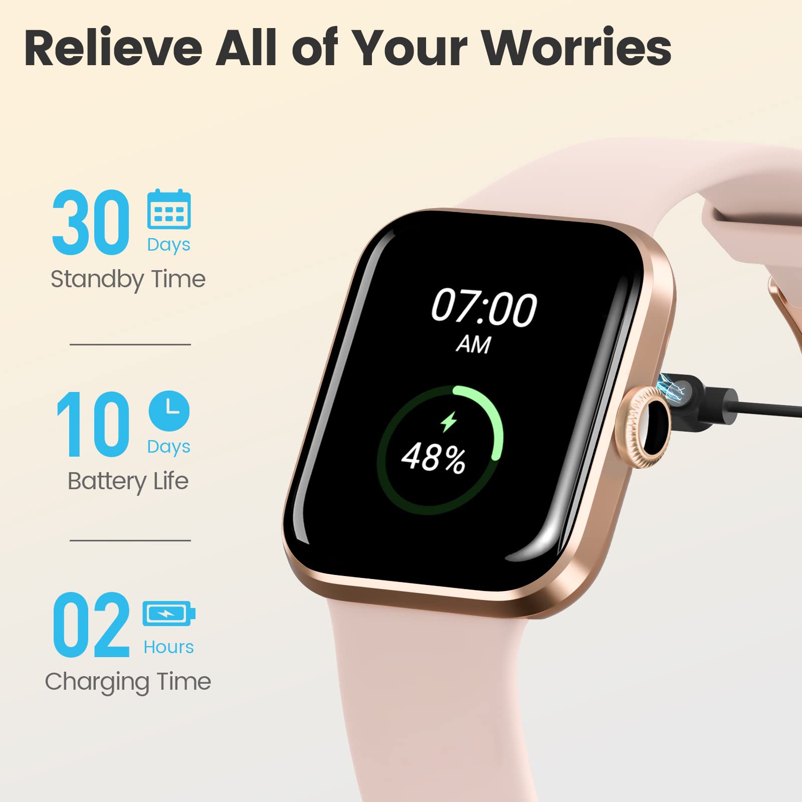 2022 Newest Smart Watch for Women - Touchscreen Fitness Tracker with Heart Rate, Blood Oxygen & Sleep Monitor, 5ATM Waterproof, Compatible with Android & iPhone (Pink) - Perfect for Workouts, Swimming & Daily Activity Tracking