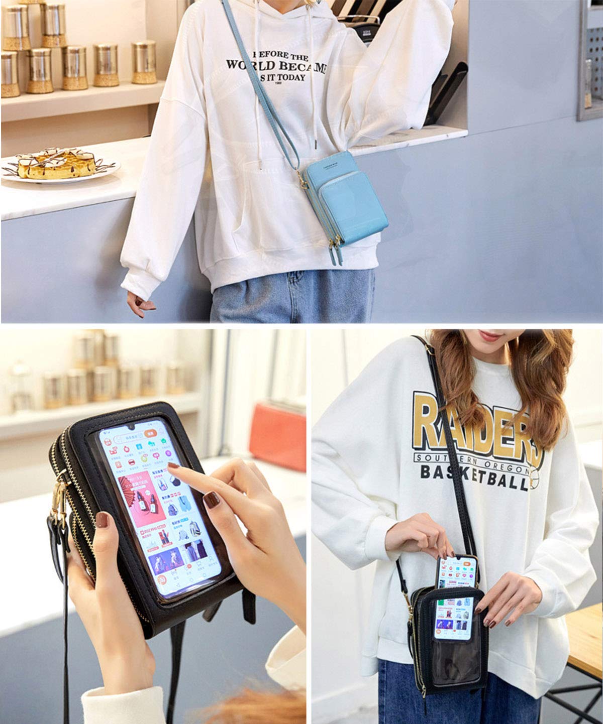 Women's Touch Screen Crossbody Phone Bag - Small Shoulder Purse with Credit Card Slots | RFID Blocking Wallet Handbag for iPhone & Android | Perfect for Travel, Shopping & Everyday Use