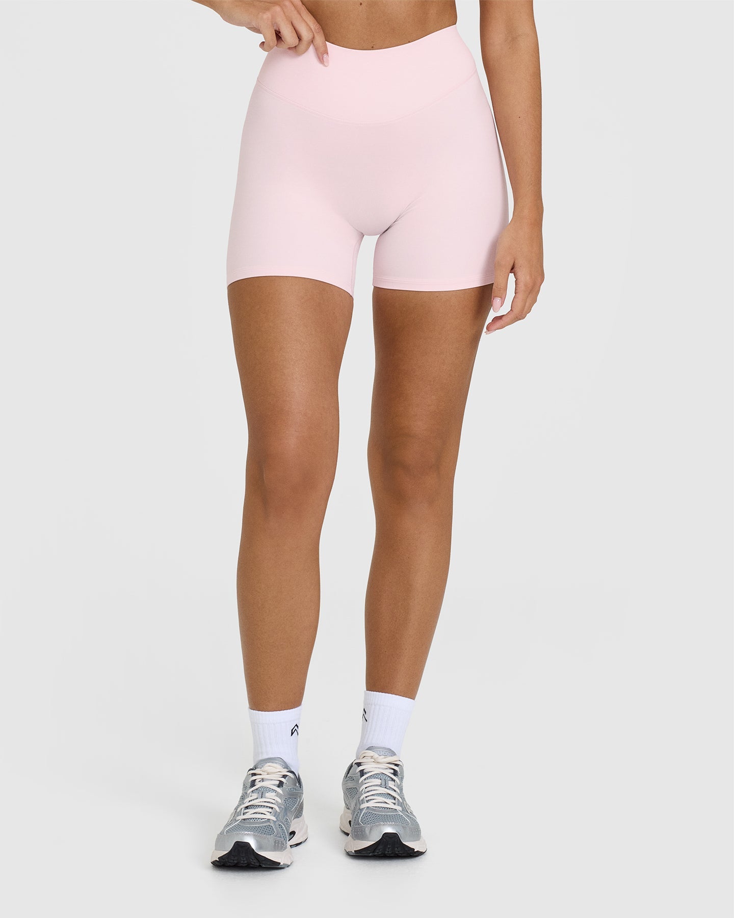 SoftMotion™ Ballet Pink Yoga Shorts for Women - High Waisted Stretchy Workout Shorts for Pilates, Running & Gym - Comfortable Activewear for Fitness & Lounge