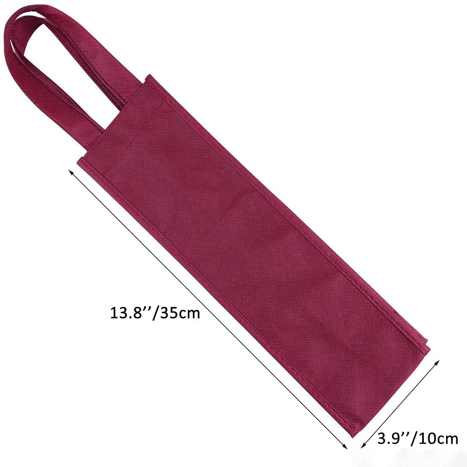 Premium 24-Pack Dark Red Non-Woven Wine Gift Bags with Handles - Elegant Single Bottle Wine Bags for Gifting, Parties & Special Occasions - Perfect for Weddings, Anniversaries & Holiday Presents