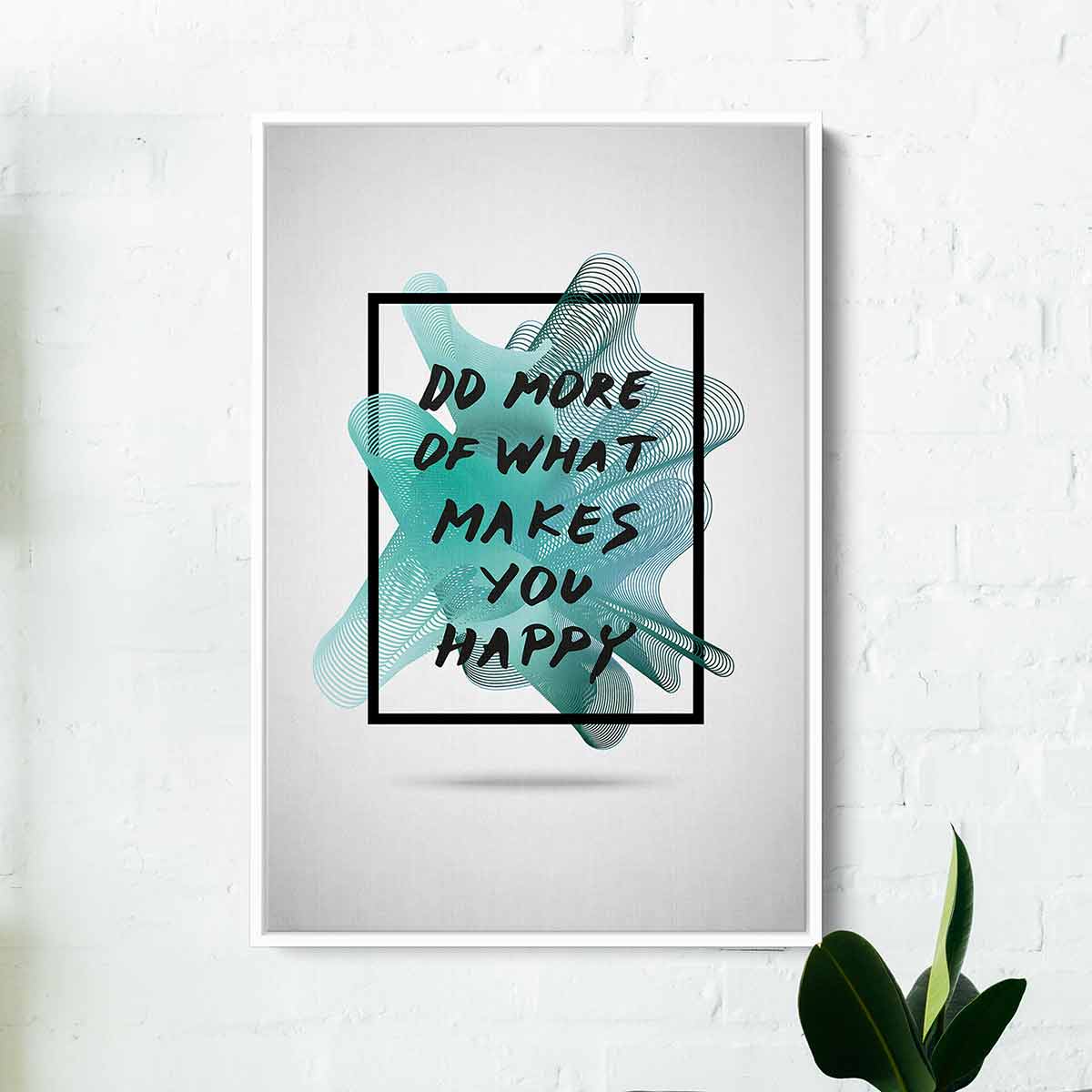 Turquoise 'Do More of What Makes You Happy' Inspirational Wall Art Canvas Print - 1056 - Perfect for Home Office Decor, Living Room & Bedroom Wall Decorations