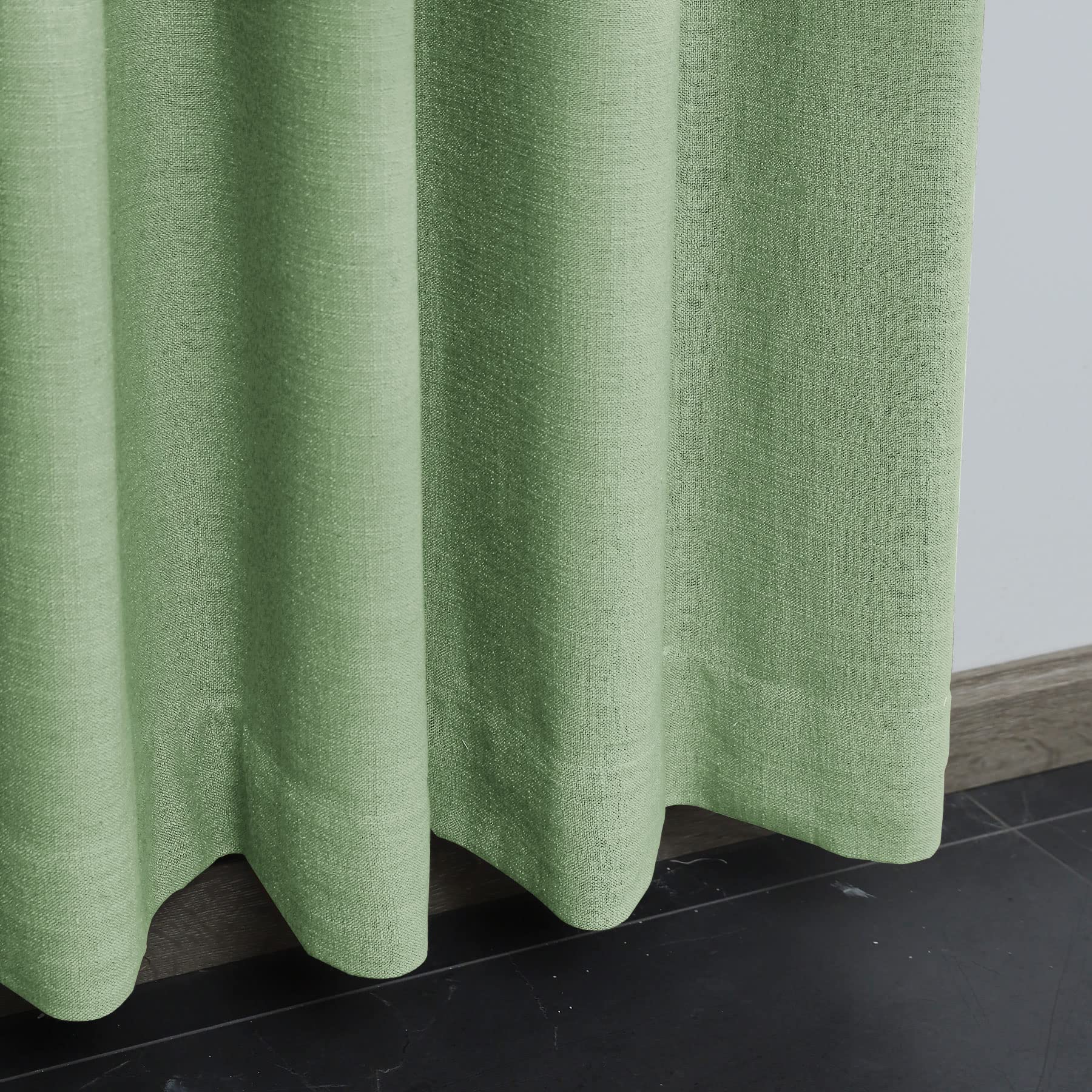 Natural Linen Extra Long Blackout Curtains for Living Room - 2 Panels 50