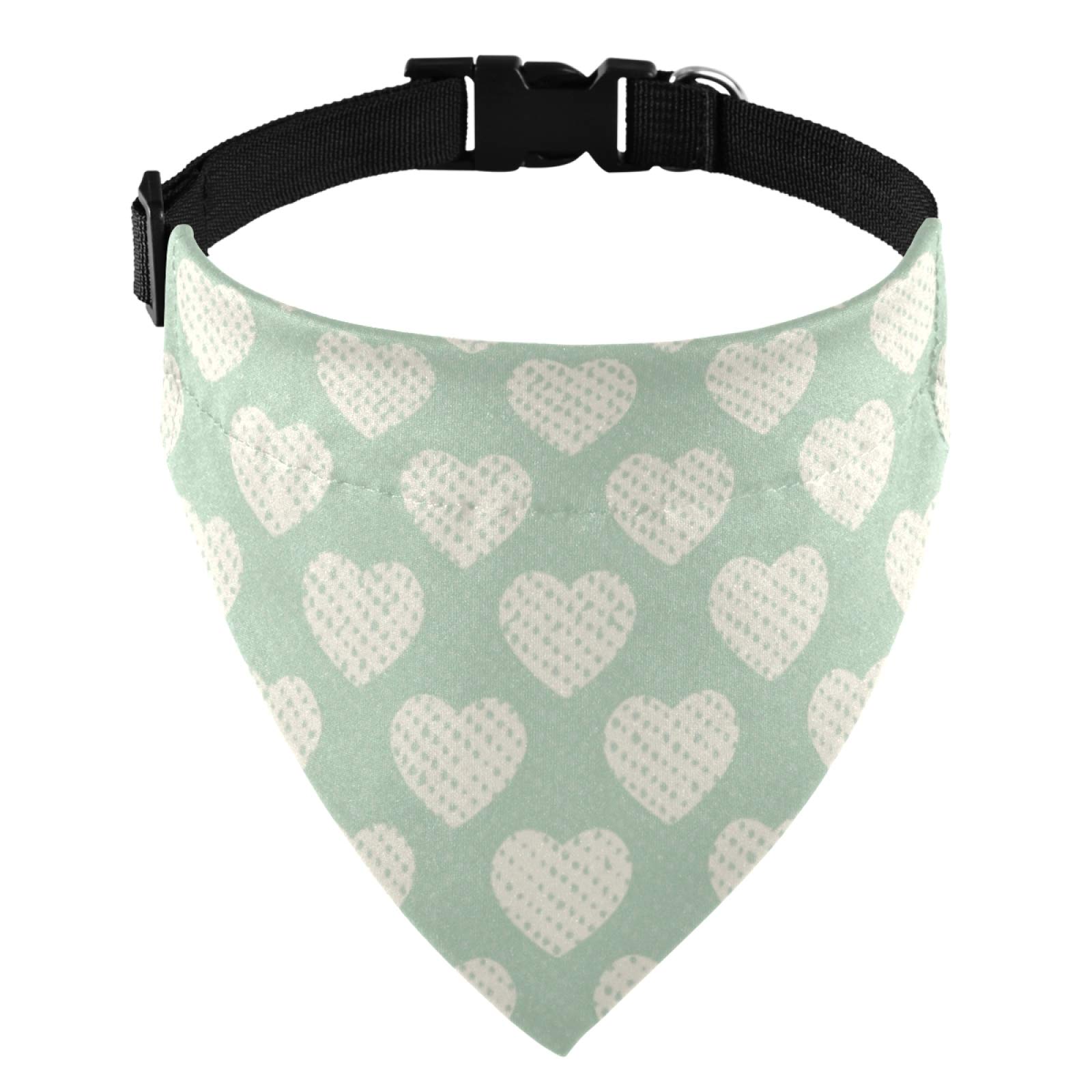 Valentine's Day Adjustable Dog Bandana with Heart Buckle - Washable Triangle Dog Scarf Collar for Small, Medium & Large Puppies - Perfect for Valentine's Gifts, Pet Photos & Daily Walks