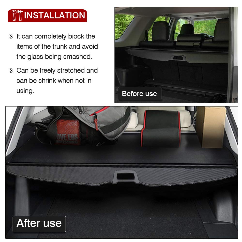 2010-2024 Toyota 4Runner Retractable Cargo Cover - Carbon Fiber Trunk Shade with No Gap | Perfect for Road Trips, Camping & Outdoor Adventures